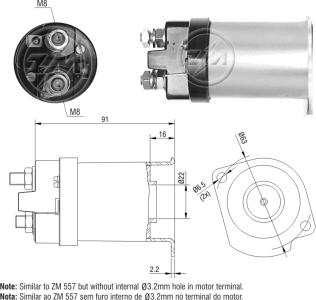 ZM ZM1557 - Магнитен превключвател, стартер vvparts.bg