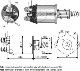 ZM ZM1615 - Магнитен превключвател, стартер vvparts.bg