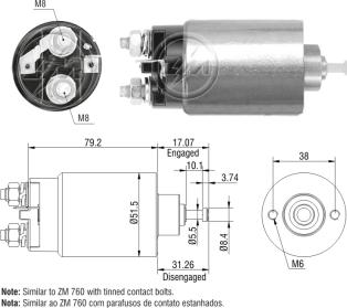 ZM ZM-1760 - Магнитен превключвател, стартер vvparts.bg