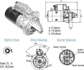 ZM ZM 80.130.09 - Стартер vvparts.bg