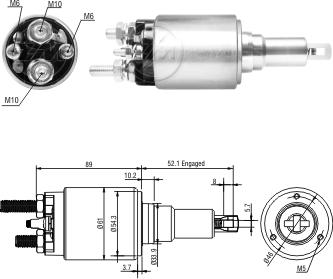 ZM ZM3639 - Магнитен превключвател, стартер vvparts.bg