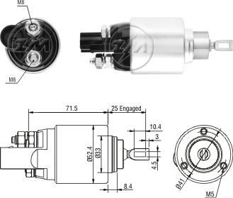 ZM ZM381 - Магнитен превключвател, стартер vvparts.bg