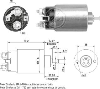 ZM ZM-760 - Магнитен превключвател, стартер vvparts.bg