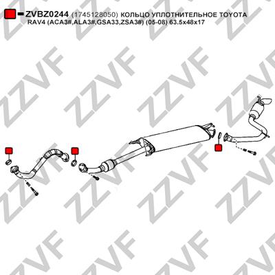 ZZVF ZVBZ0244 - Уплътнителен пръстен, изпуск. тръба vvparts.bg