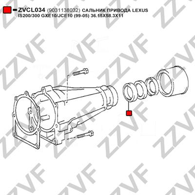 ZZVF ZVCL034 - Семеринг, задвижващ вал vvparts.bg