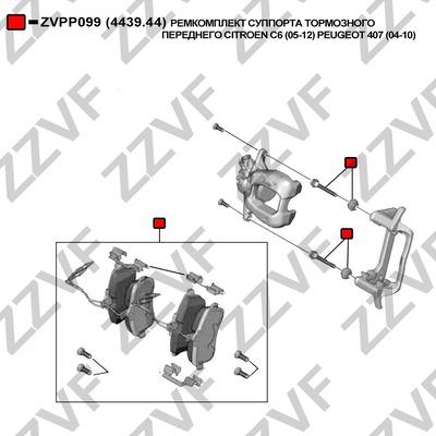 ZZVF ZVPP099 - Ремонтен комплект, спирачен апарат vvparts.bg