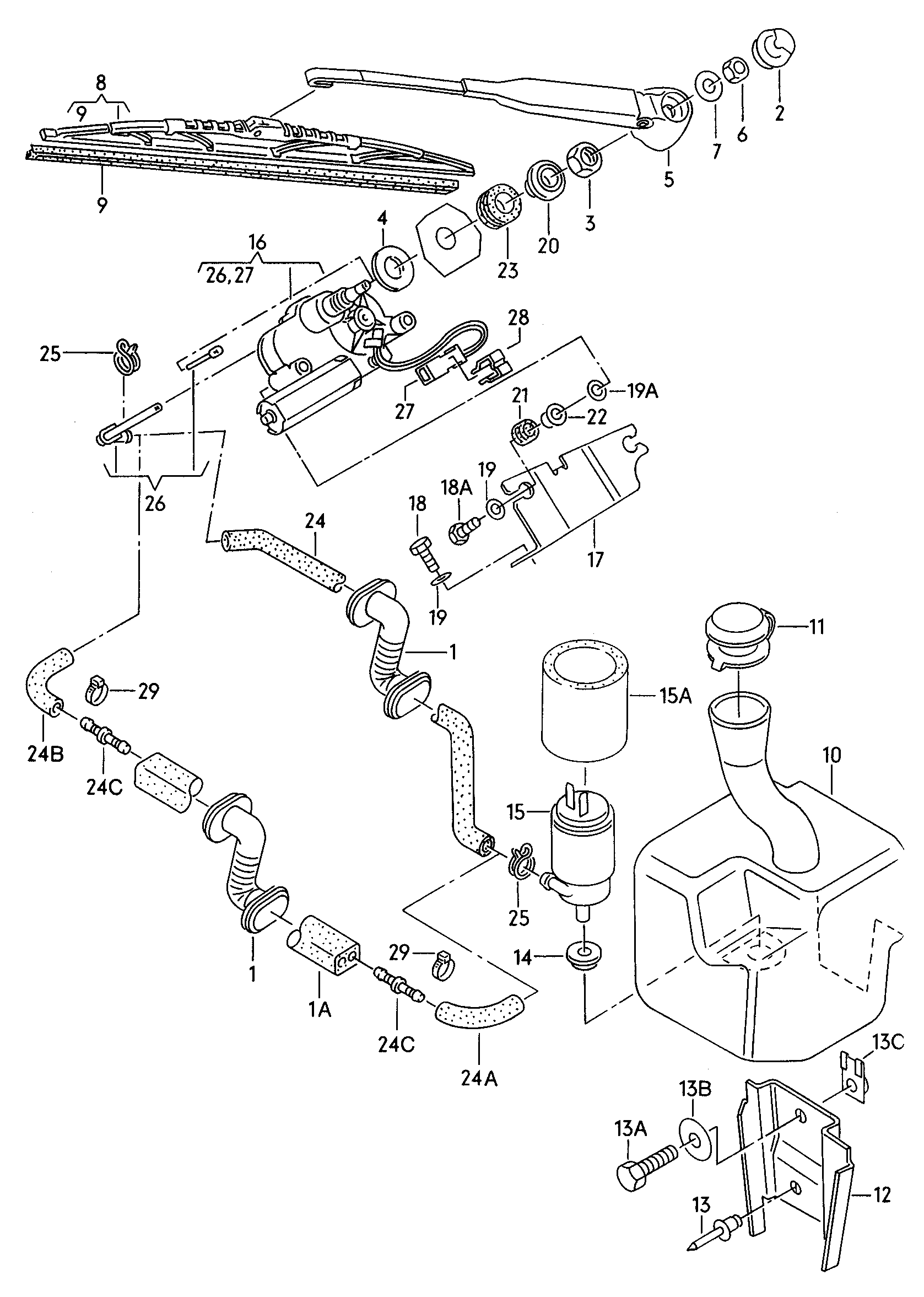 VAG 191 955 427 B - Перо на чистачка vvparts.bg