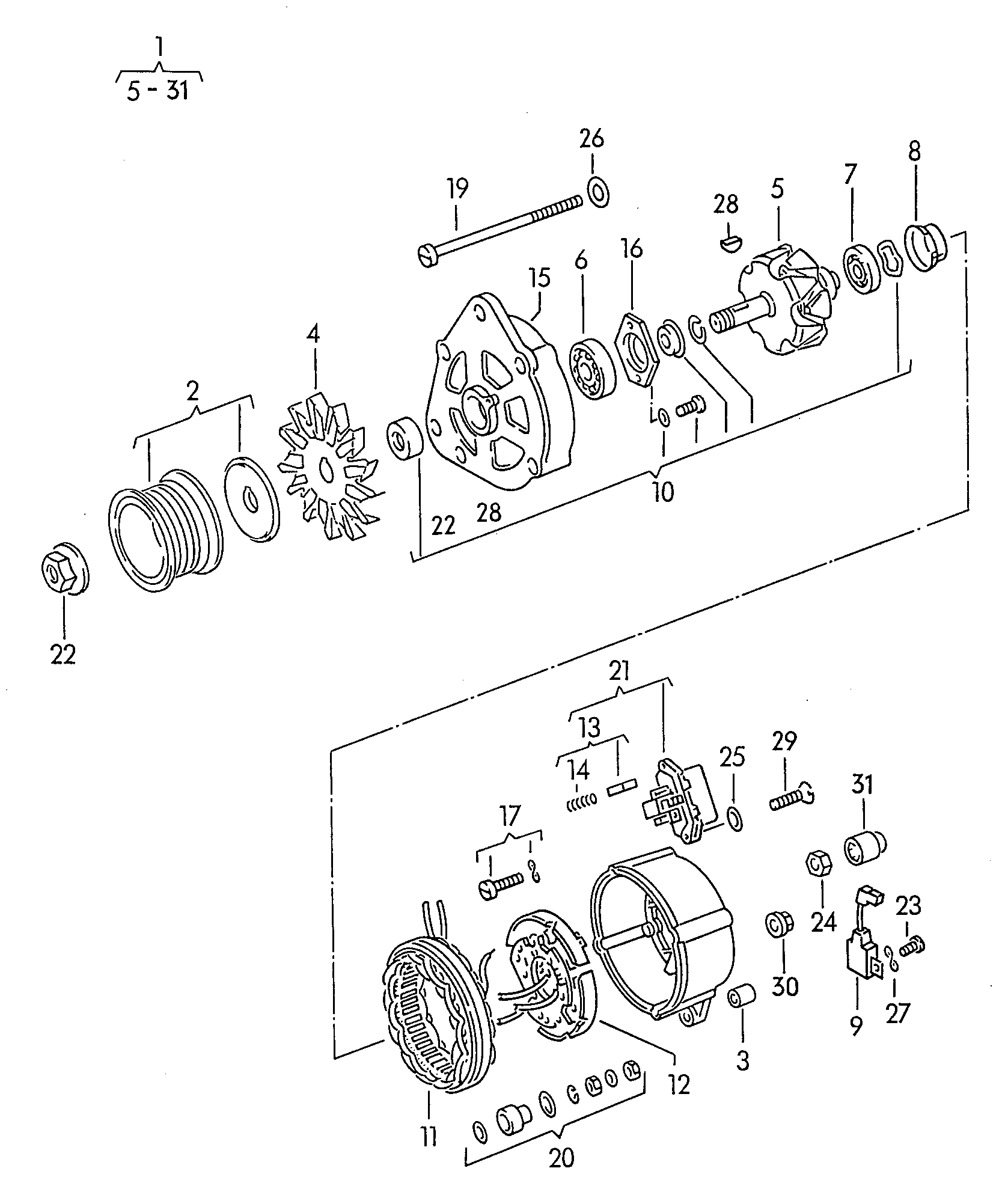 Skoda 051903017 X - Генератор vvparts.bg