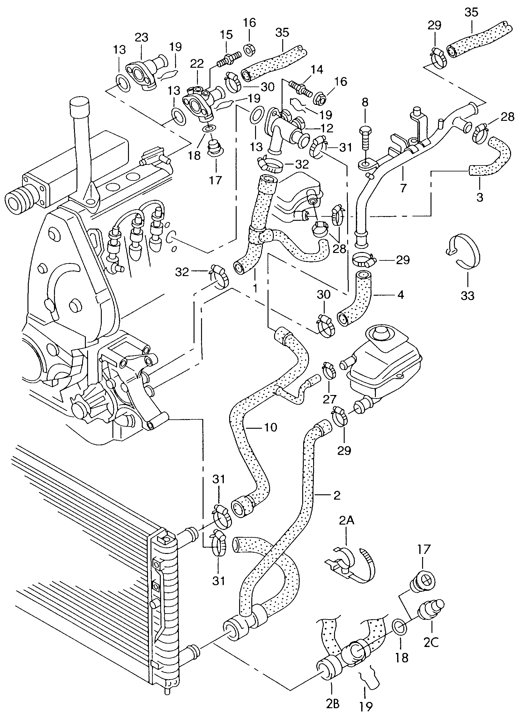 Seat 8D0121101AJ - Радиатор, охлаждане на двигателя vvparts.bg