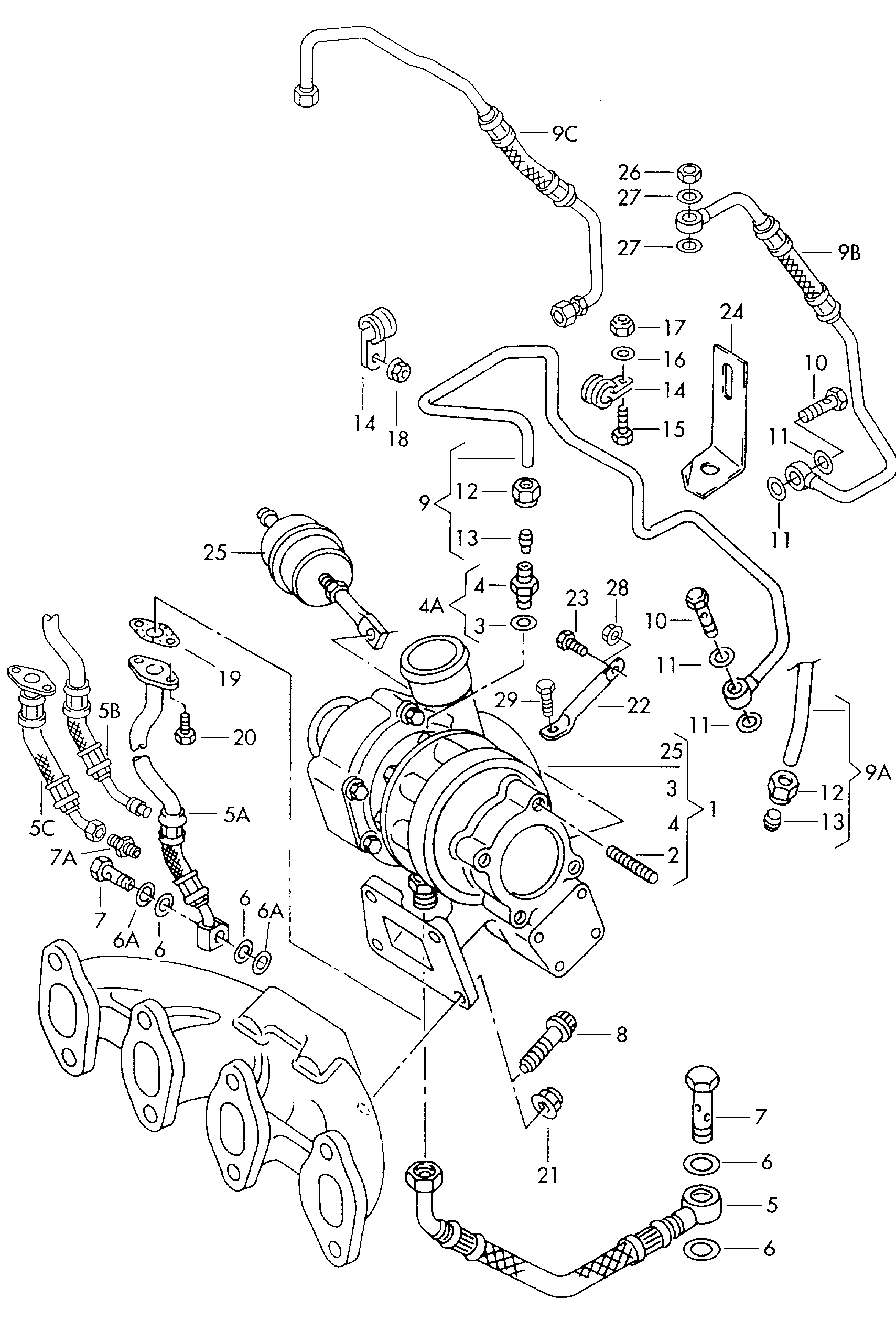 Skoda 028145771BD - Масловод, турбина vvparts.bg