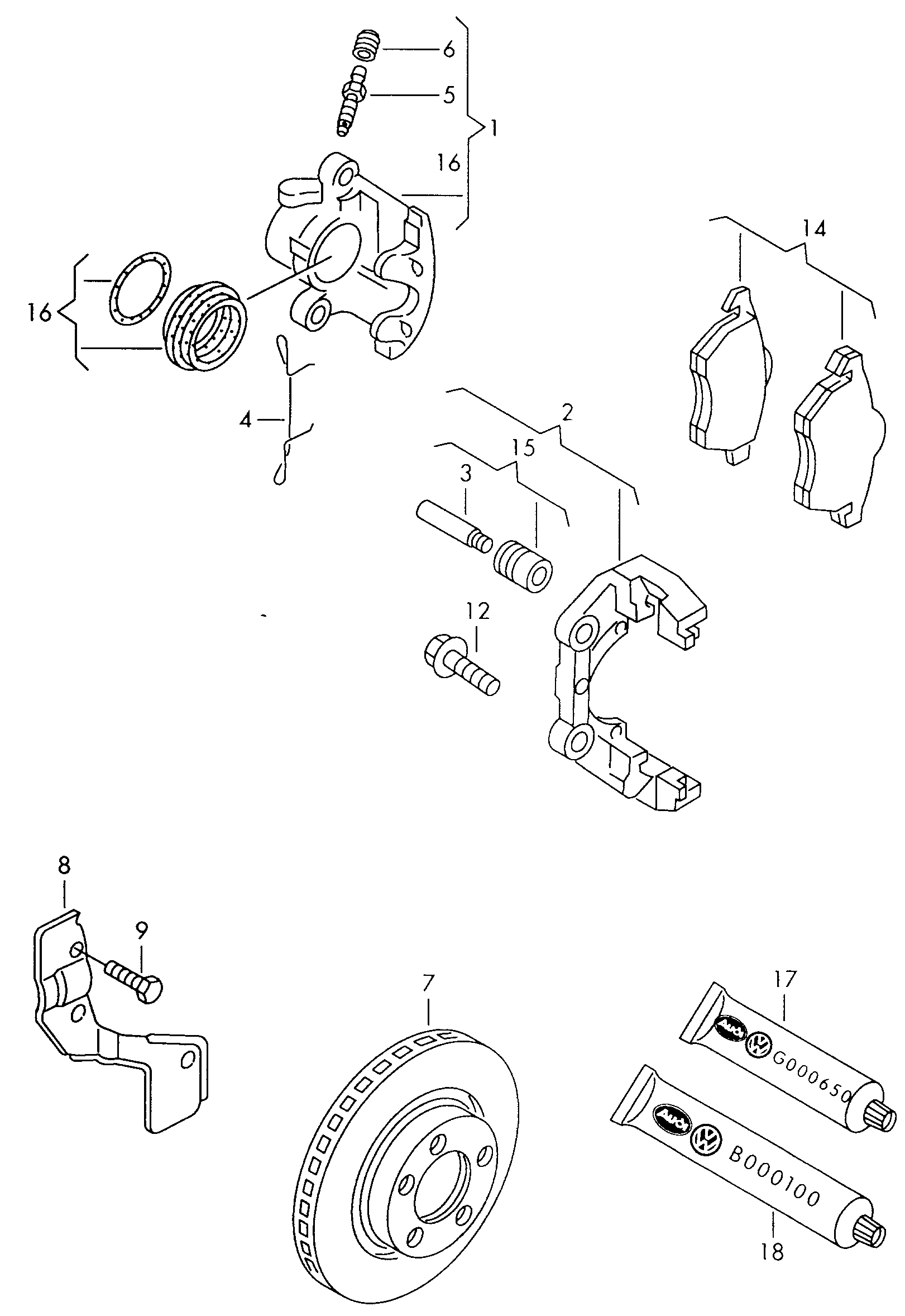 AUDI 4B0698151AB - Комплект спирачно феродо, дискови спирачки vvparts.bg