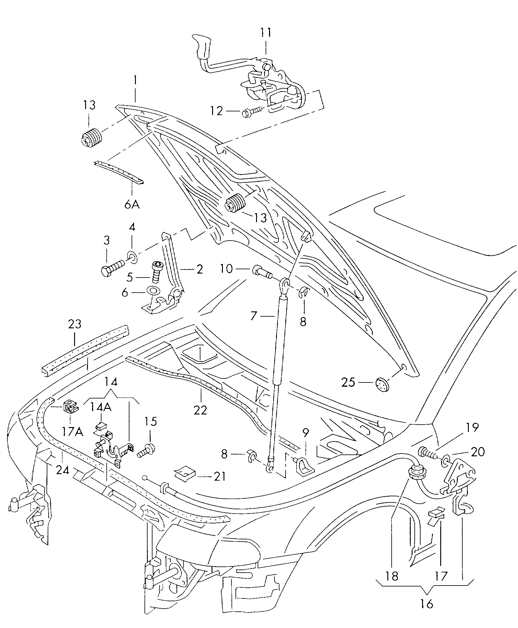 Seat 8D0823359B - Газов амортисьор, капак на двигателя vvparts.bg