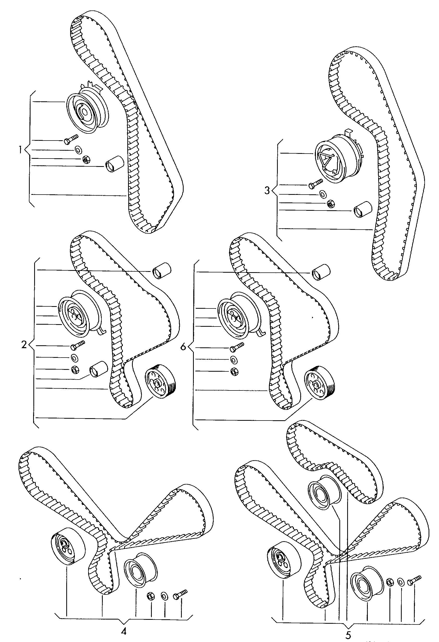 VW 078 198 119 - Комплект ангренажен ремък vvparts.bg