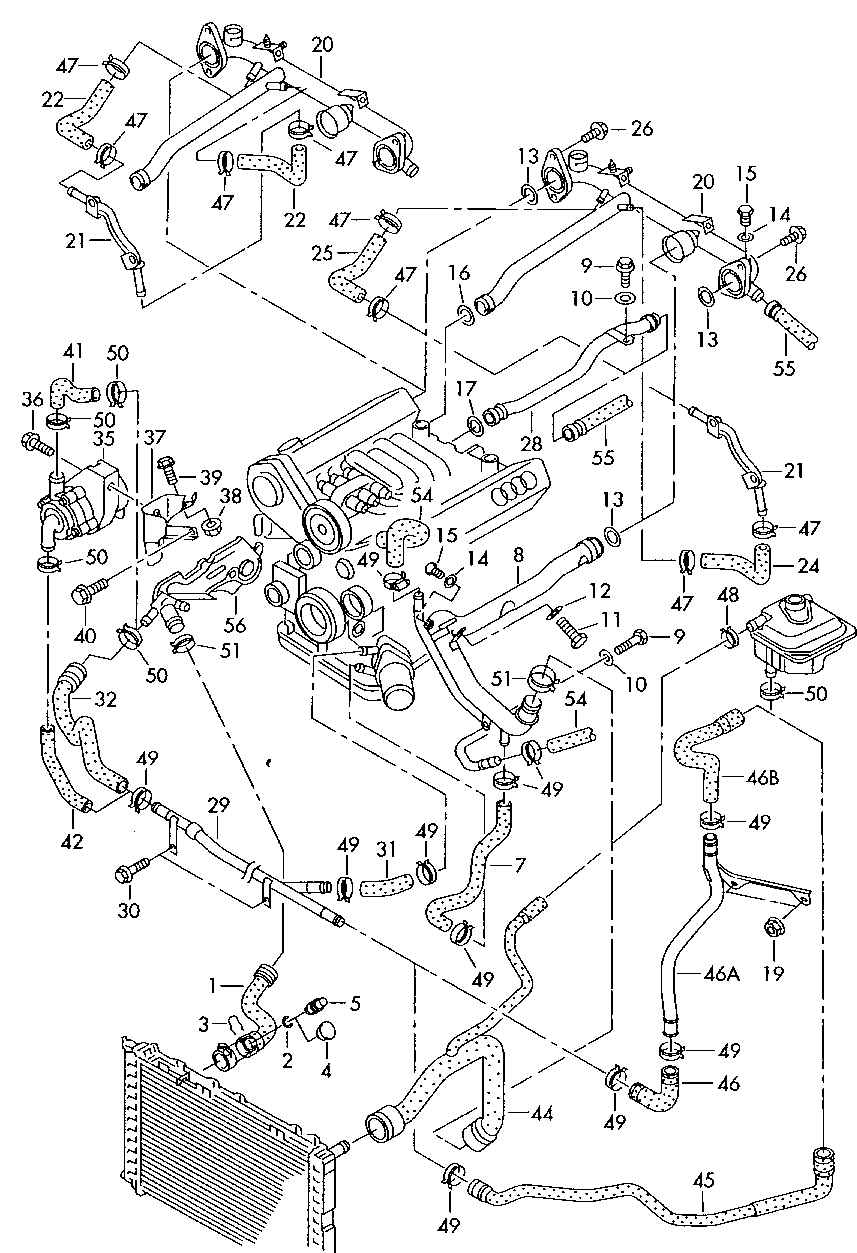 VW 8D0 121 101 AF - Маркуч на радиатора vvparts.bg