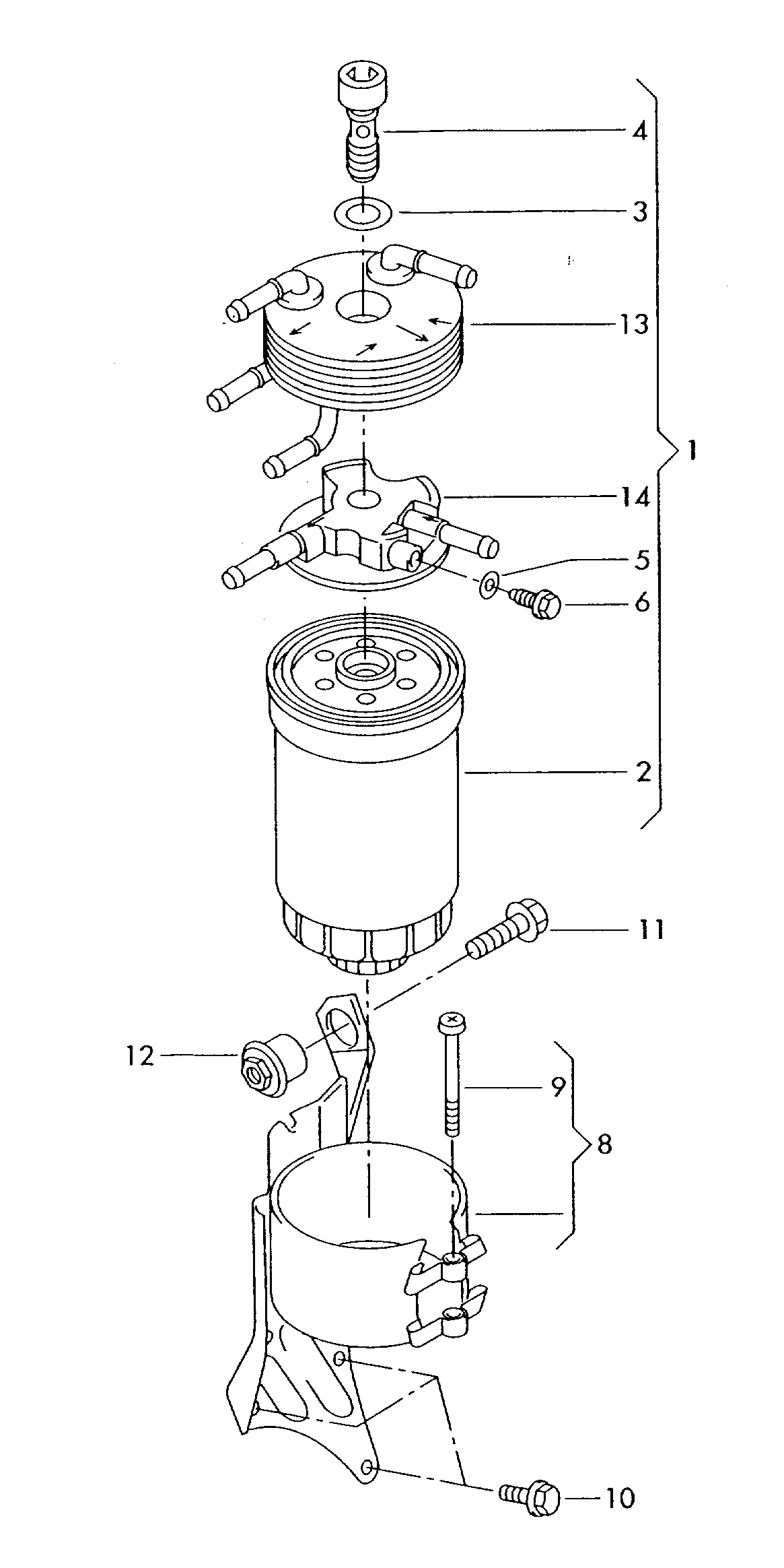 Skoda 8D0 127 435 - Горивен филтър vvparts.bg