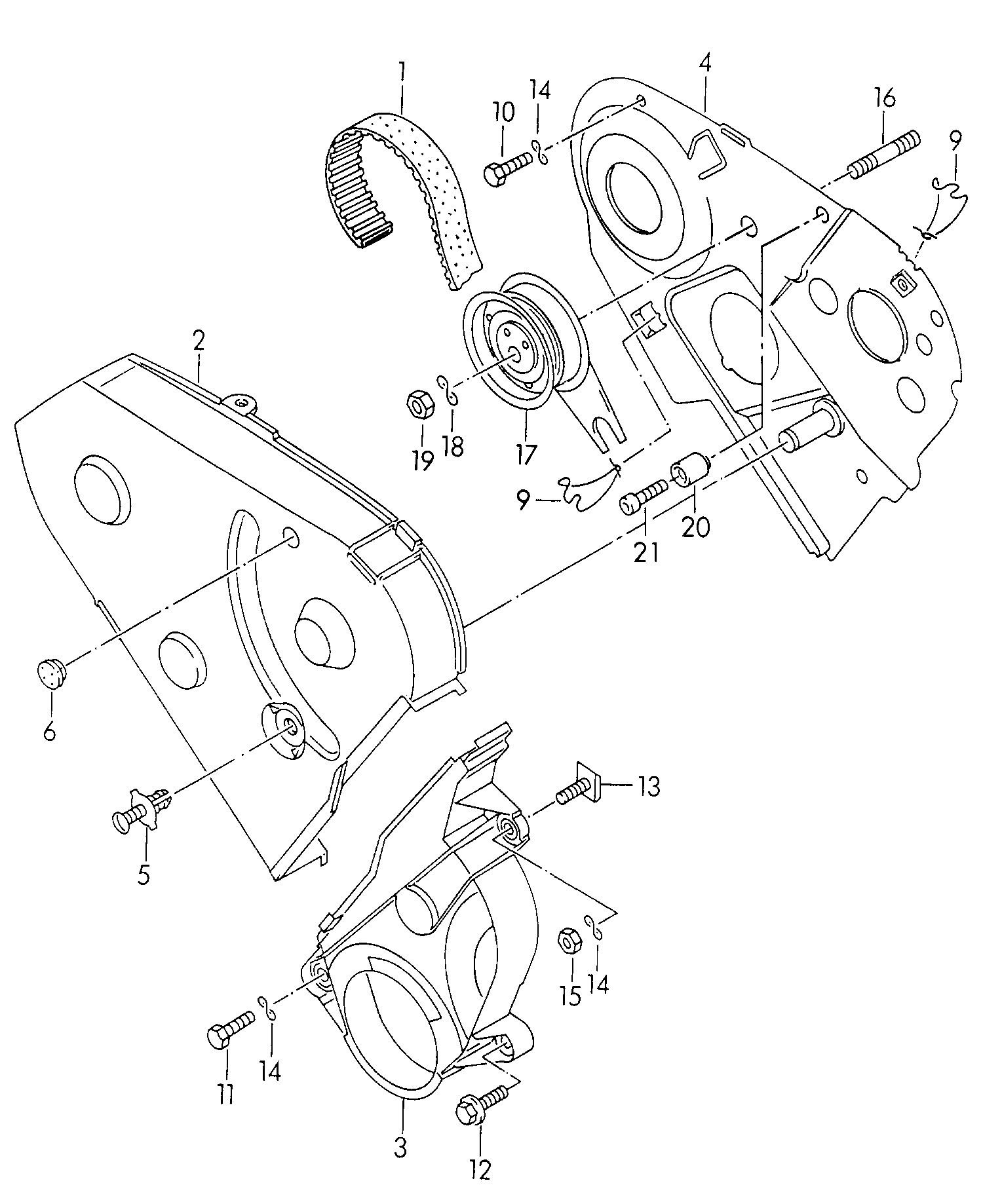 VAG 028 109 243F - Обтяжна ролка, ангренаж vvparts.bg