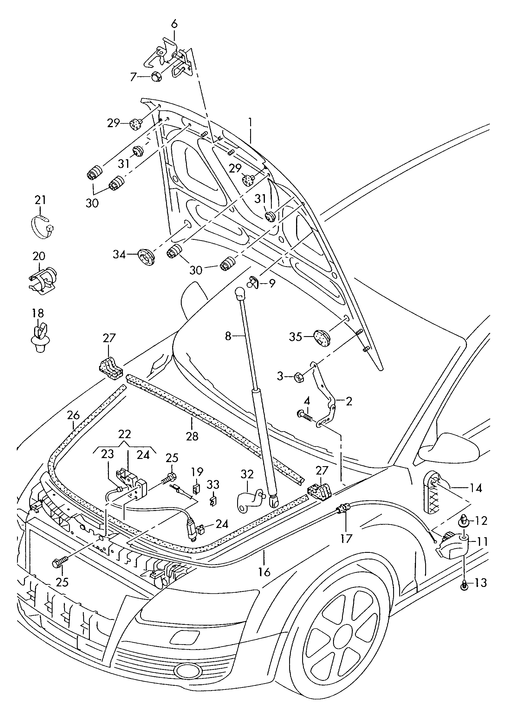 VAG 4F0 823 359A - Газов амортисьор, капак на двигателя vvparts.bg