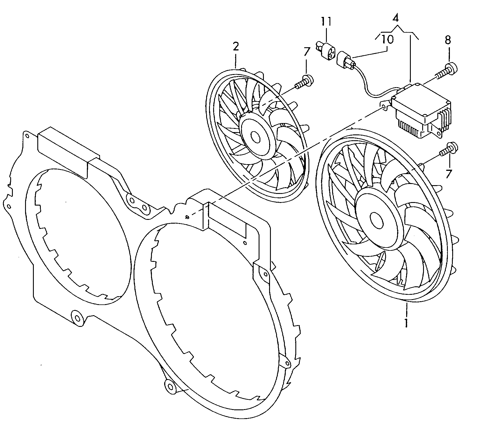 Seat 4F0959455 - Вентилатор, охлаждане на двигателя vvparts.bg