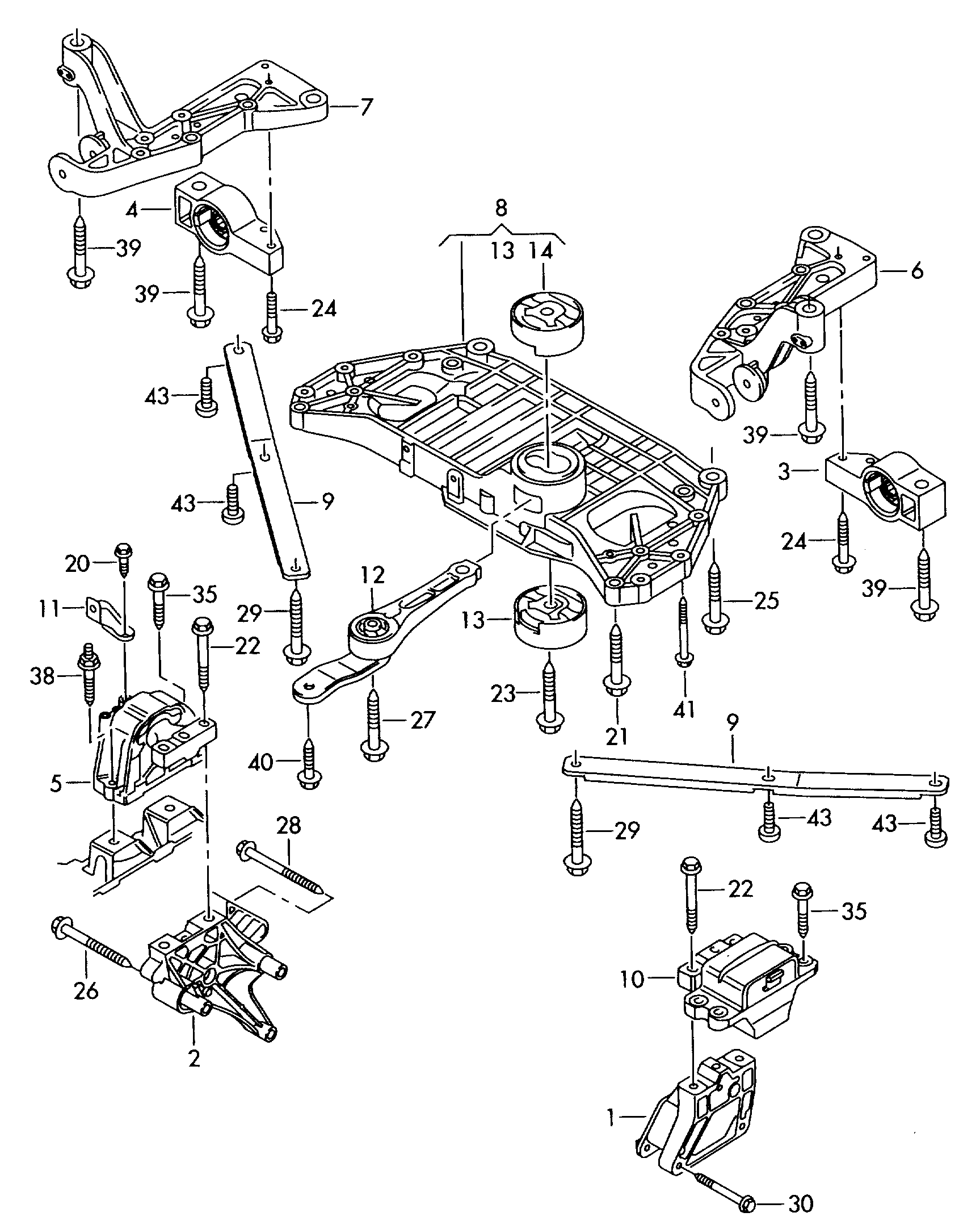 Porsche 1K0199232J - Тампон, носач vvparts.bg