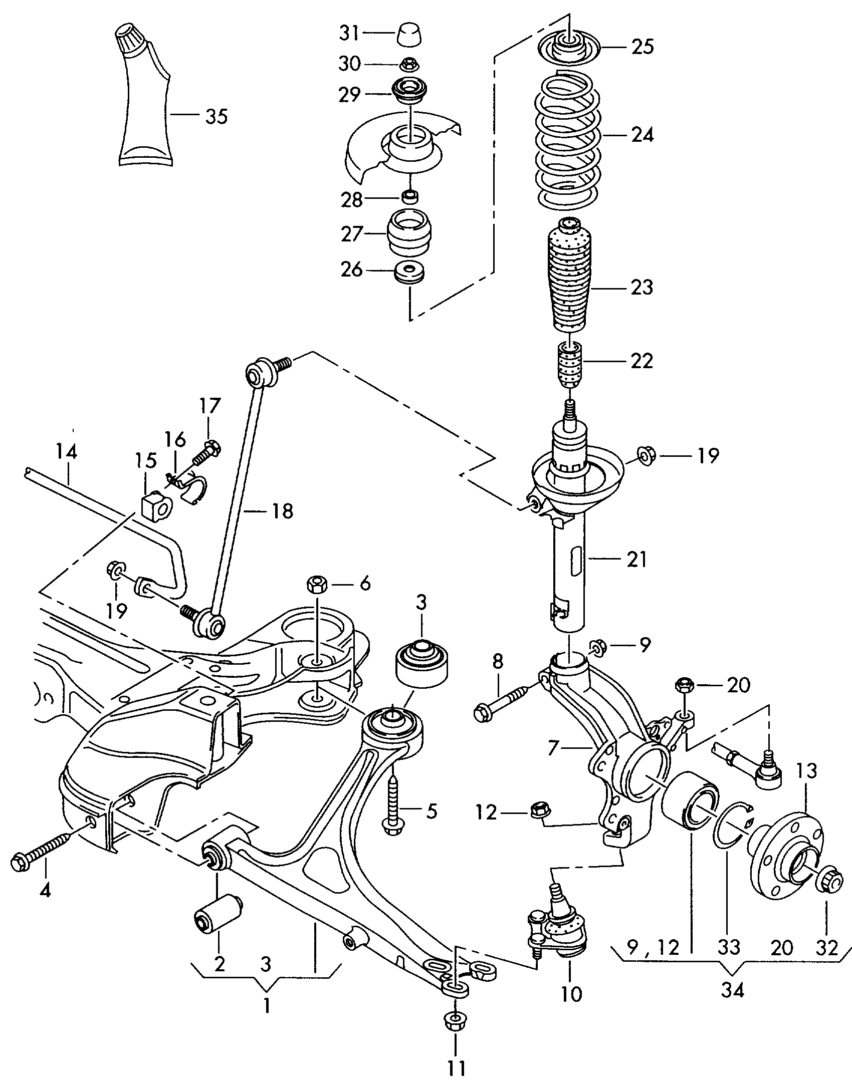 VAG 1J0 407 181 - Тампон, носач vvparts.bg