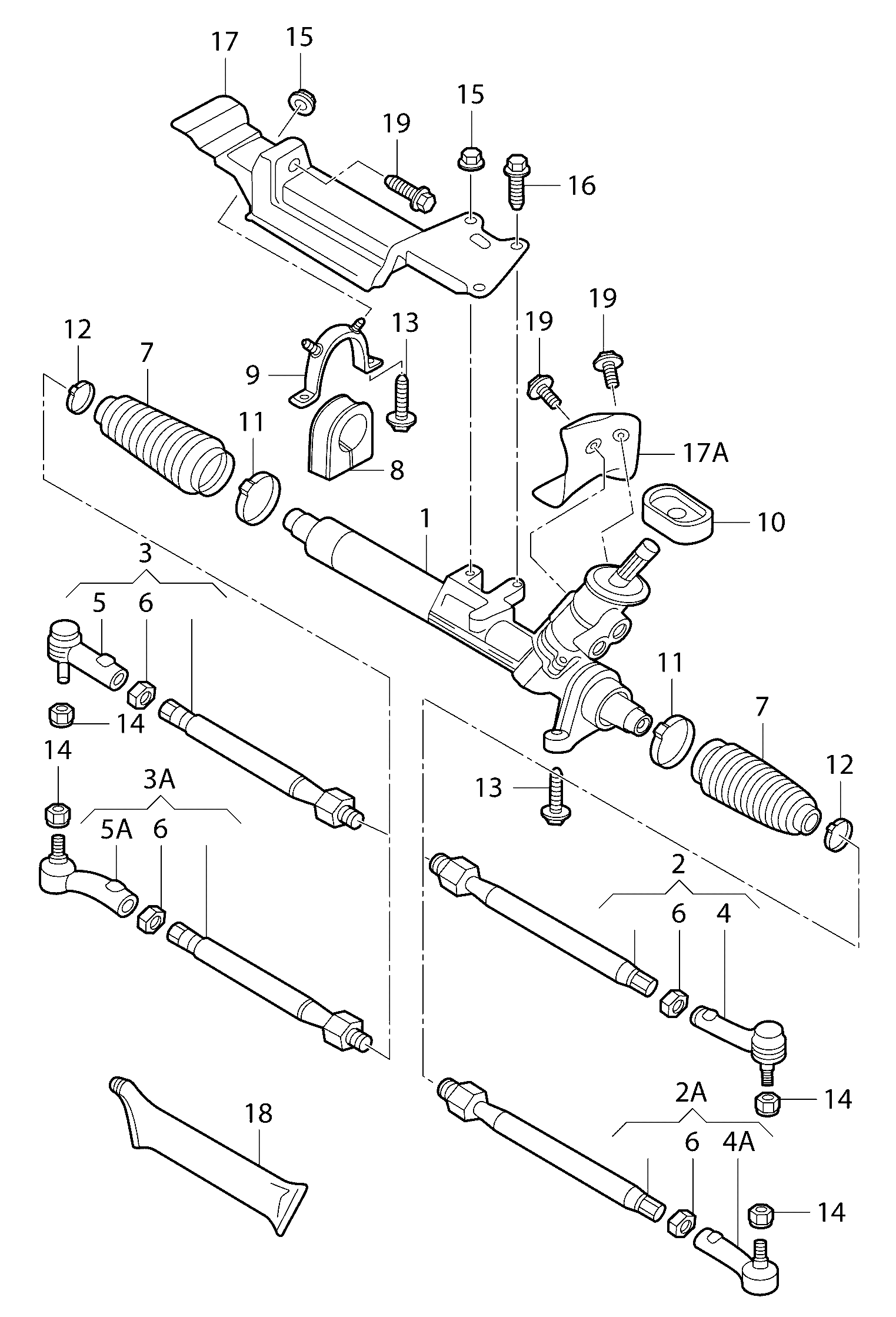 AUDI 8N0 422 812 A - Накрайник на напречна кормилна щанга vvparts.bg