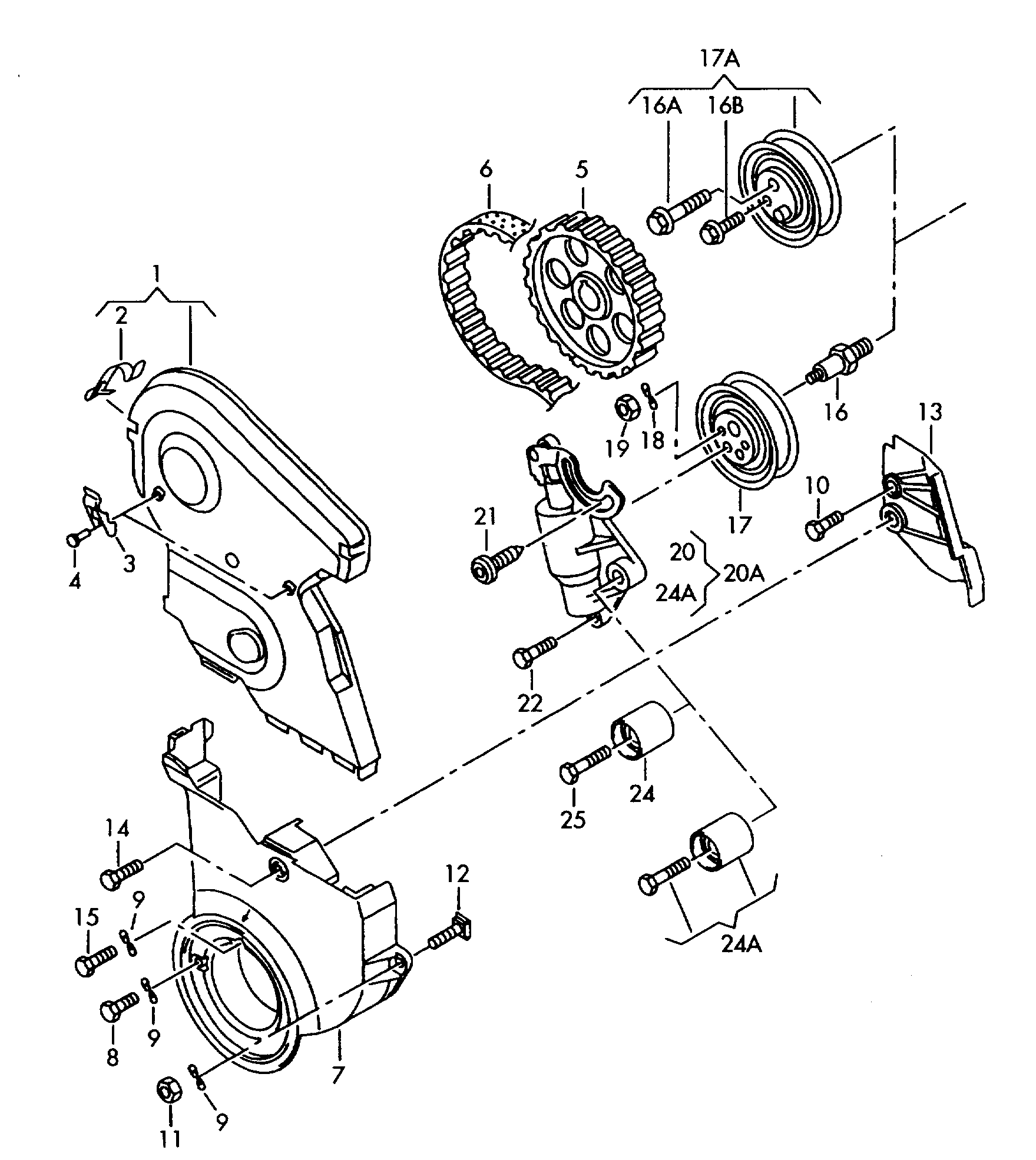 AUDI 06B 109 166 - Комплект ангренажен ремък vvparts.bg