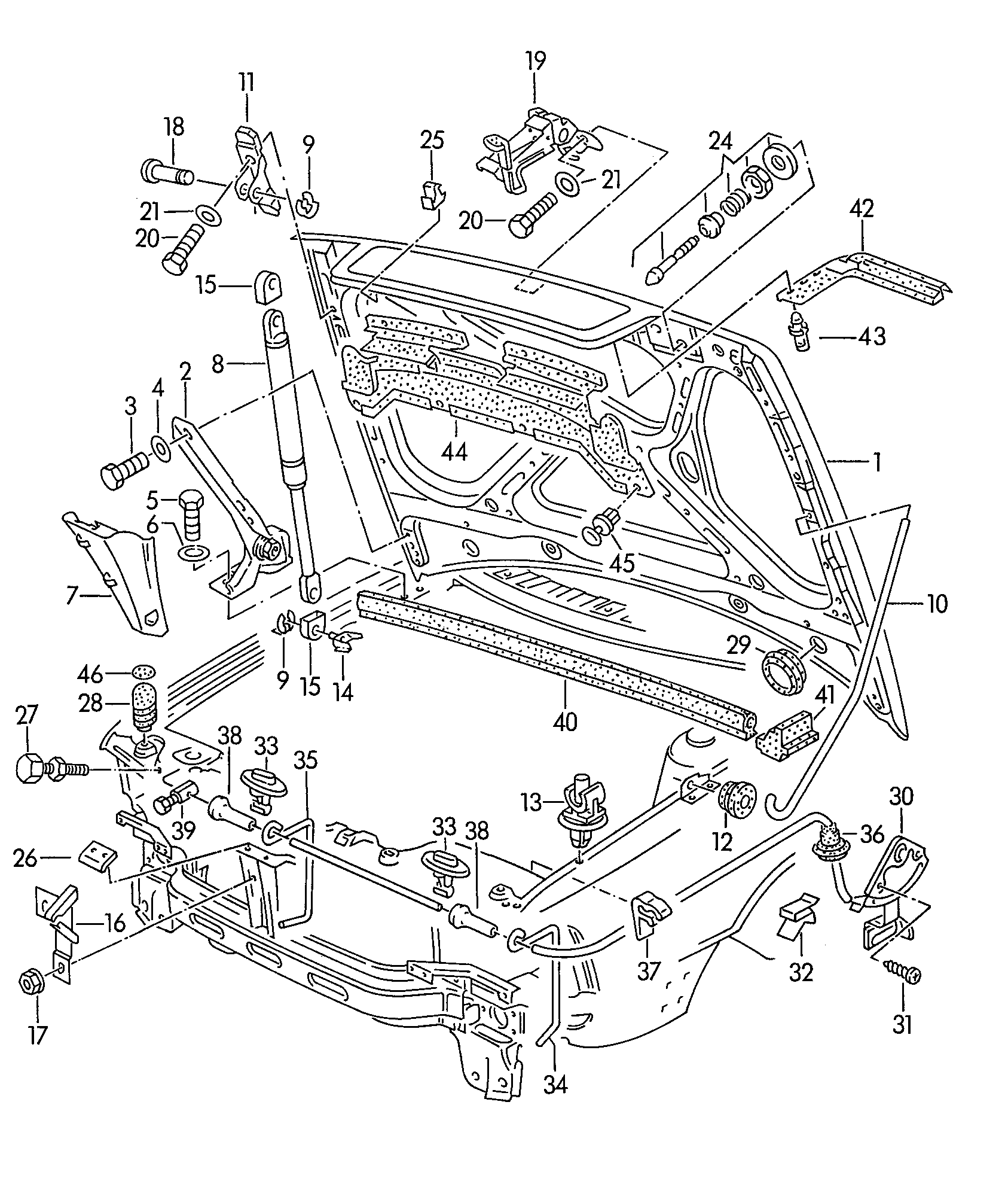 VAG 8A0 823 360A - Газов амортисьор, капак на двигателя vvparts.bg