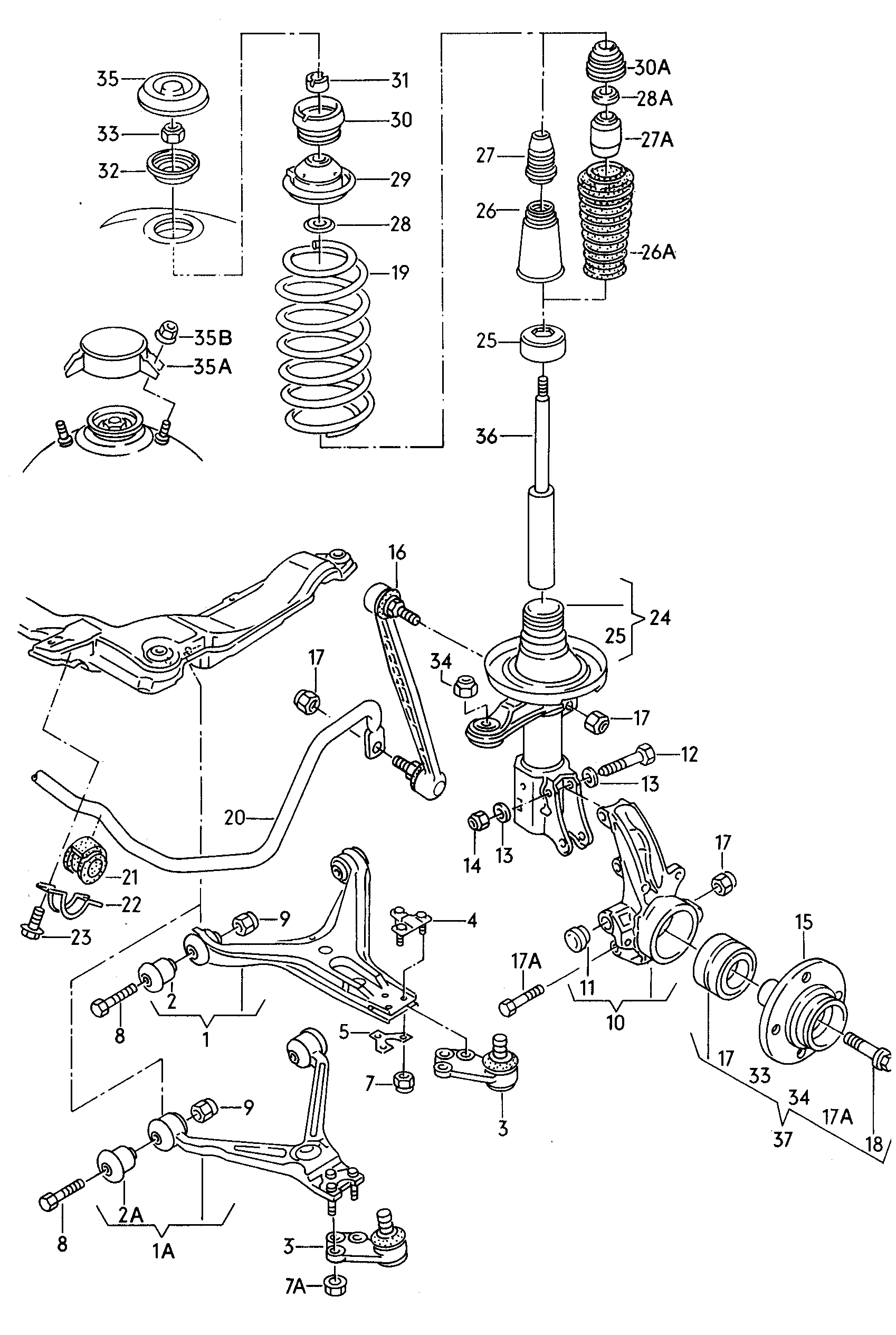 VW 893 412 131 B - Ударен тампон, окачване (ресьори) vvparts.bg