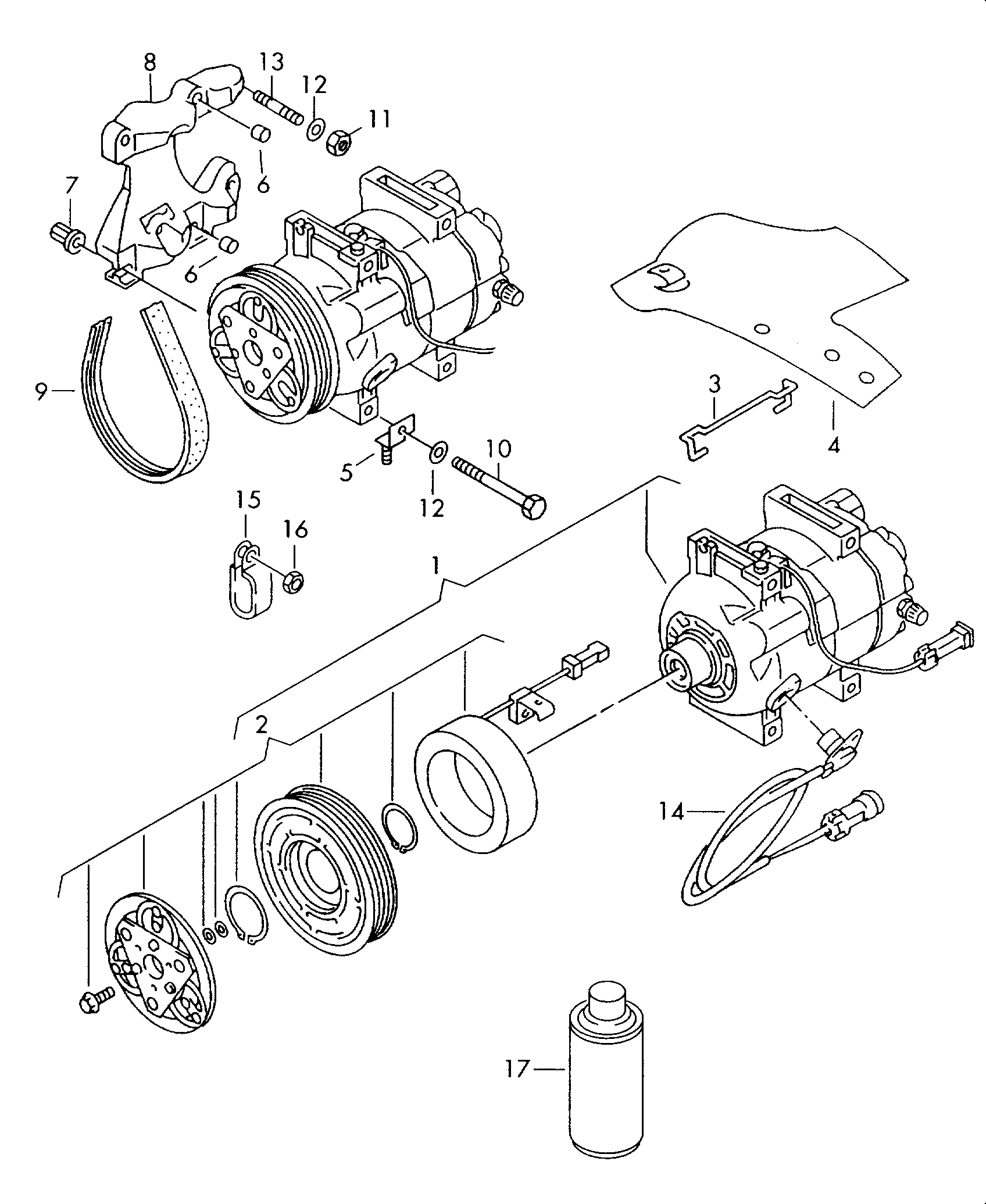 CUPRA 4A0260805AH - A/C compressor with electro-magnetic coupling vvparts.bg