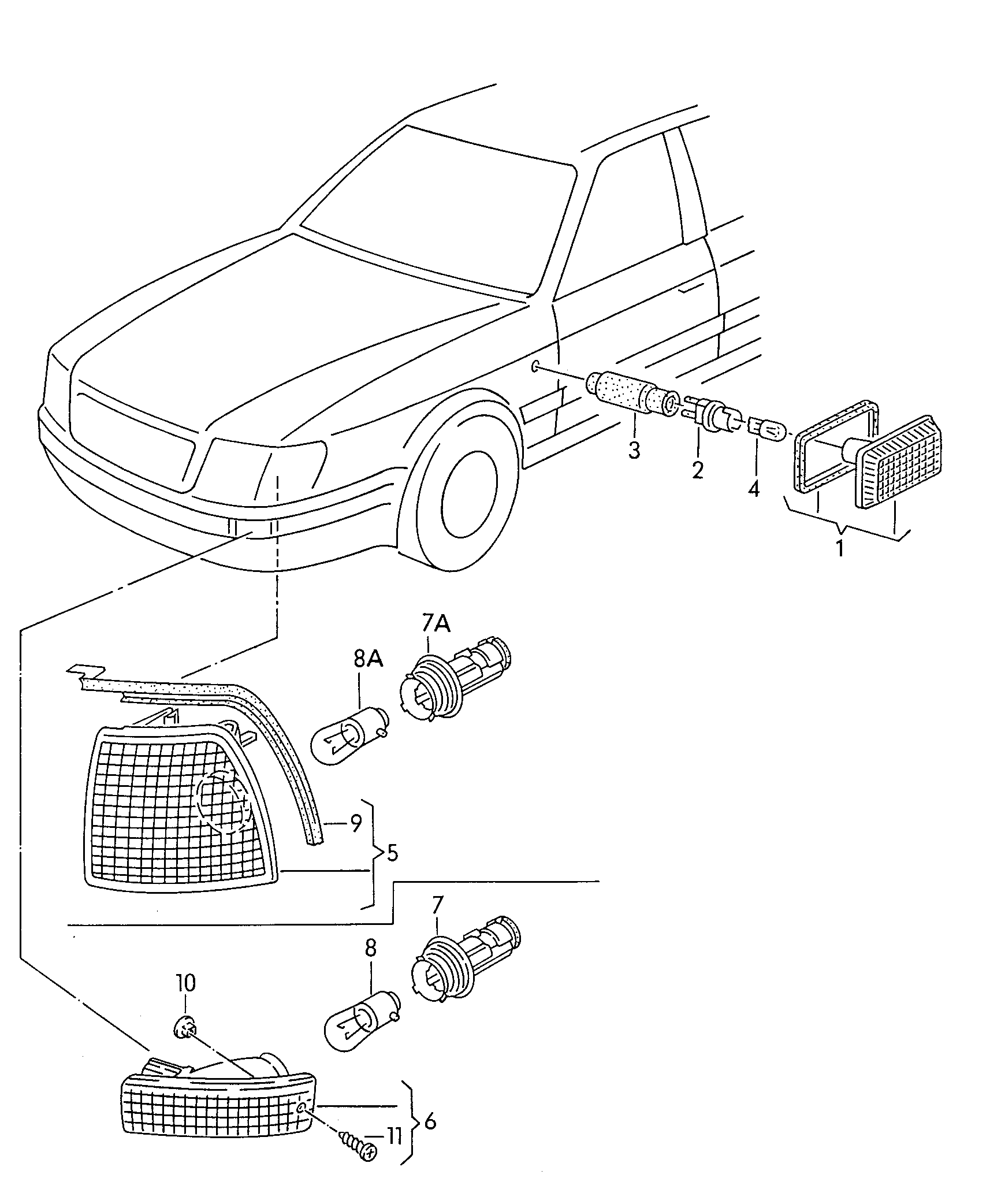 Porsche 161949117 - Комплект мигачи vvparts.bg