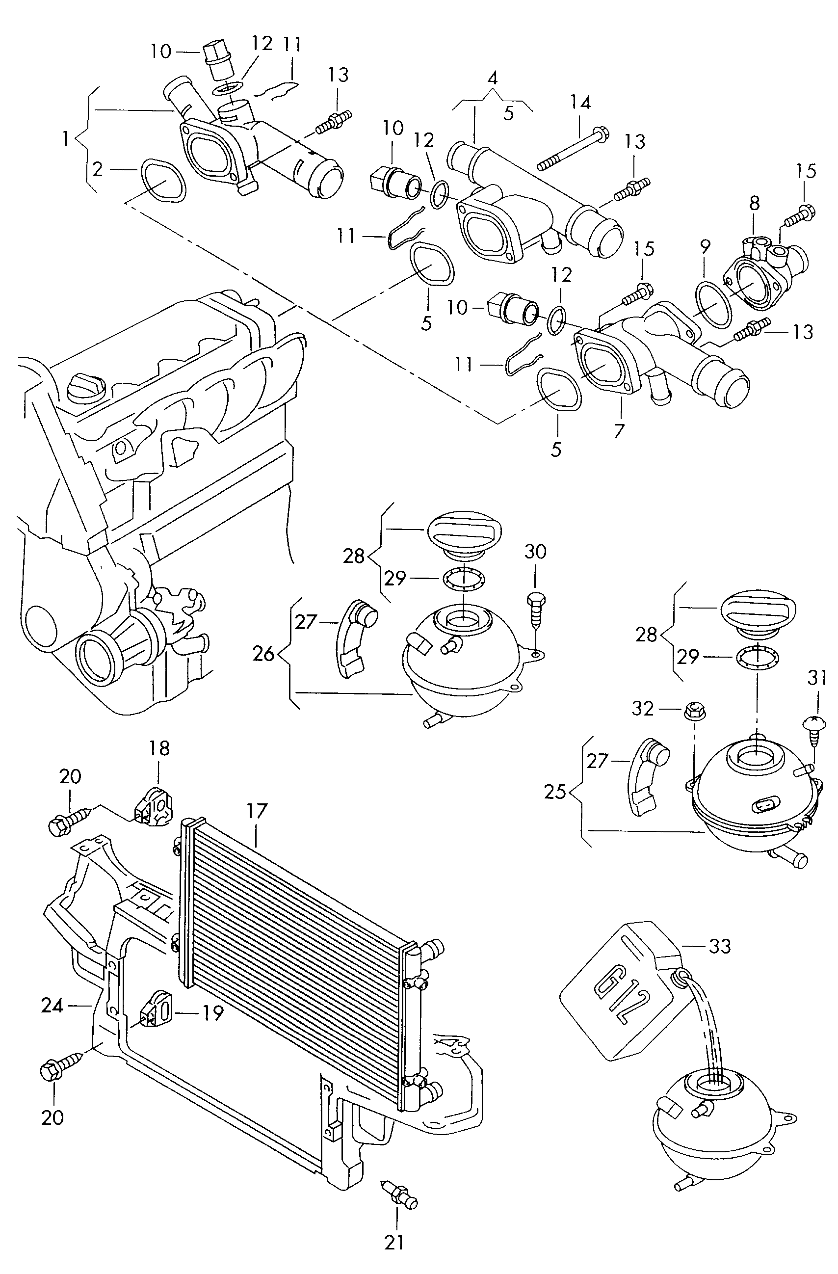 VAG 1J0121253N - Радиатор, охлаждане на двигателя vvparts.bg