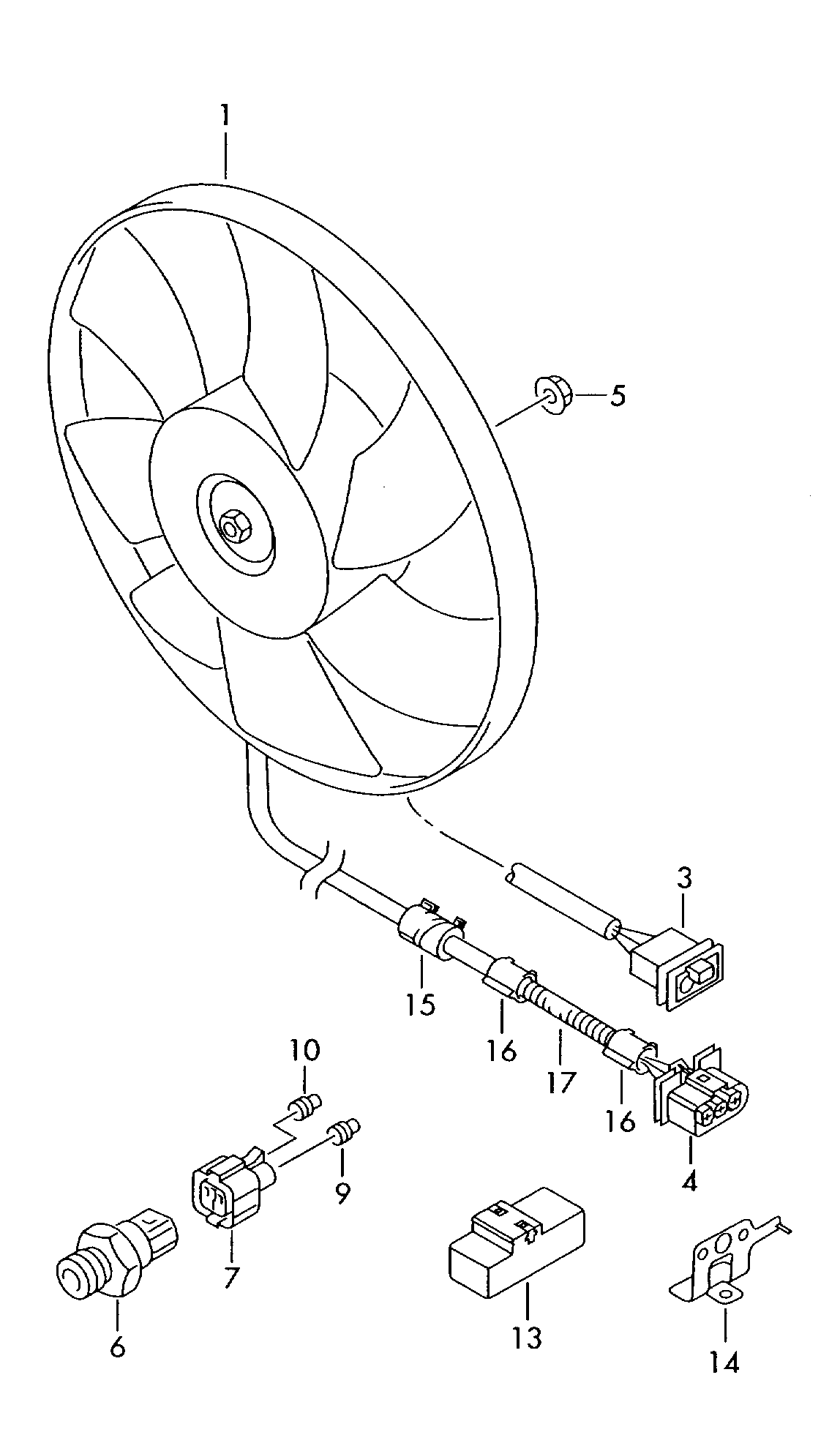 VW 867 959 481 - Термошалтер, вентилатор на радиатора vvparts.bg