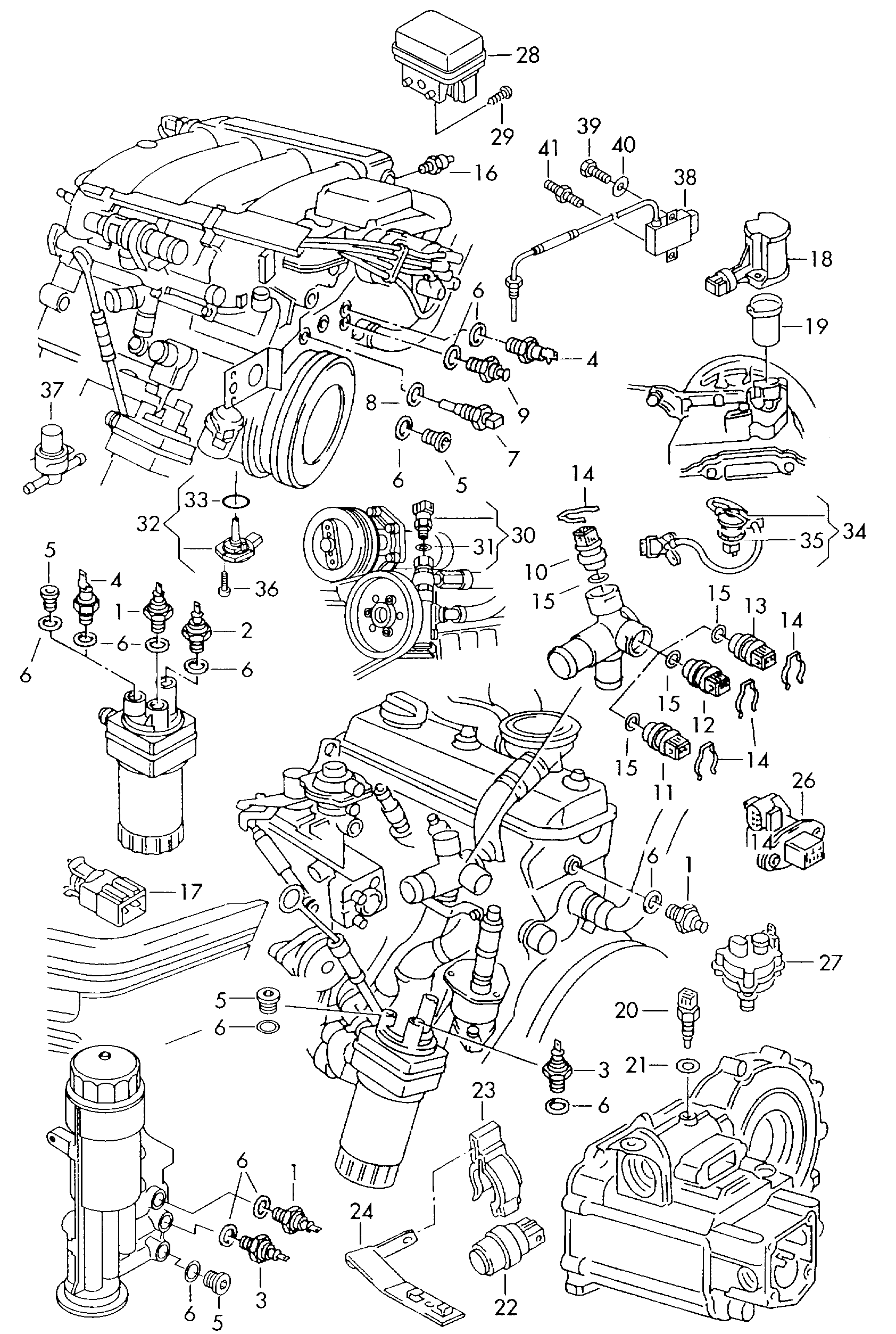 AUDI 06A 919 501 - Датчик, температура на охладителната течност vvparts.bg