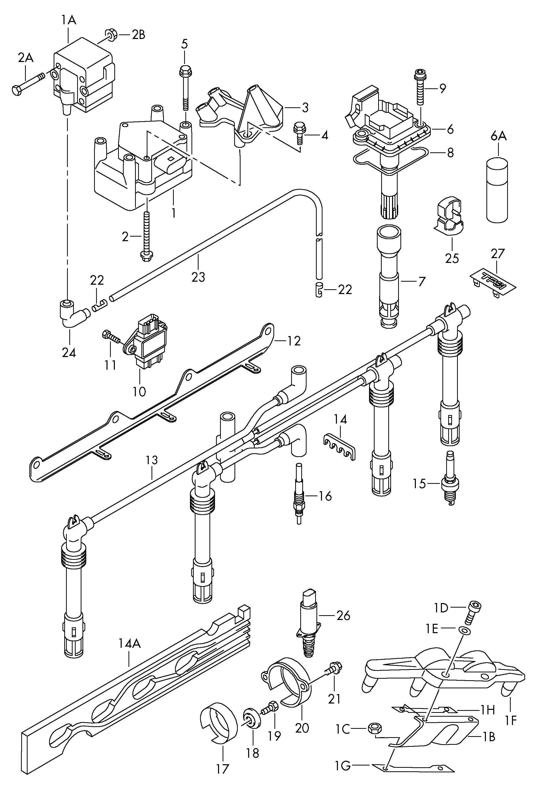 VW 06A 905 409 H - Комплект запалителеи кабели vvparts.bg