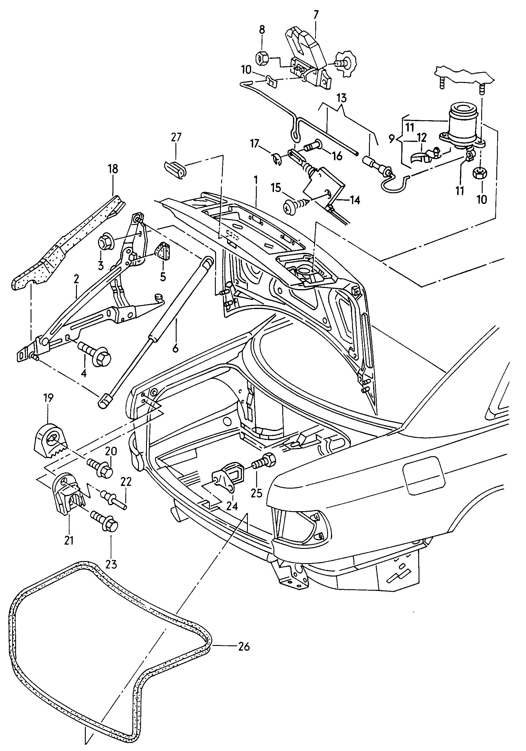 AUDI 4D0 827 551 B - Газов амортисьор, багажно / товарно пространство vvparts.bg