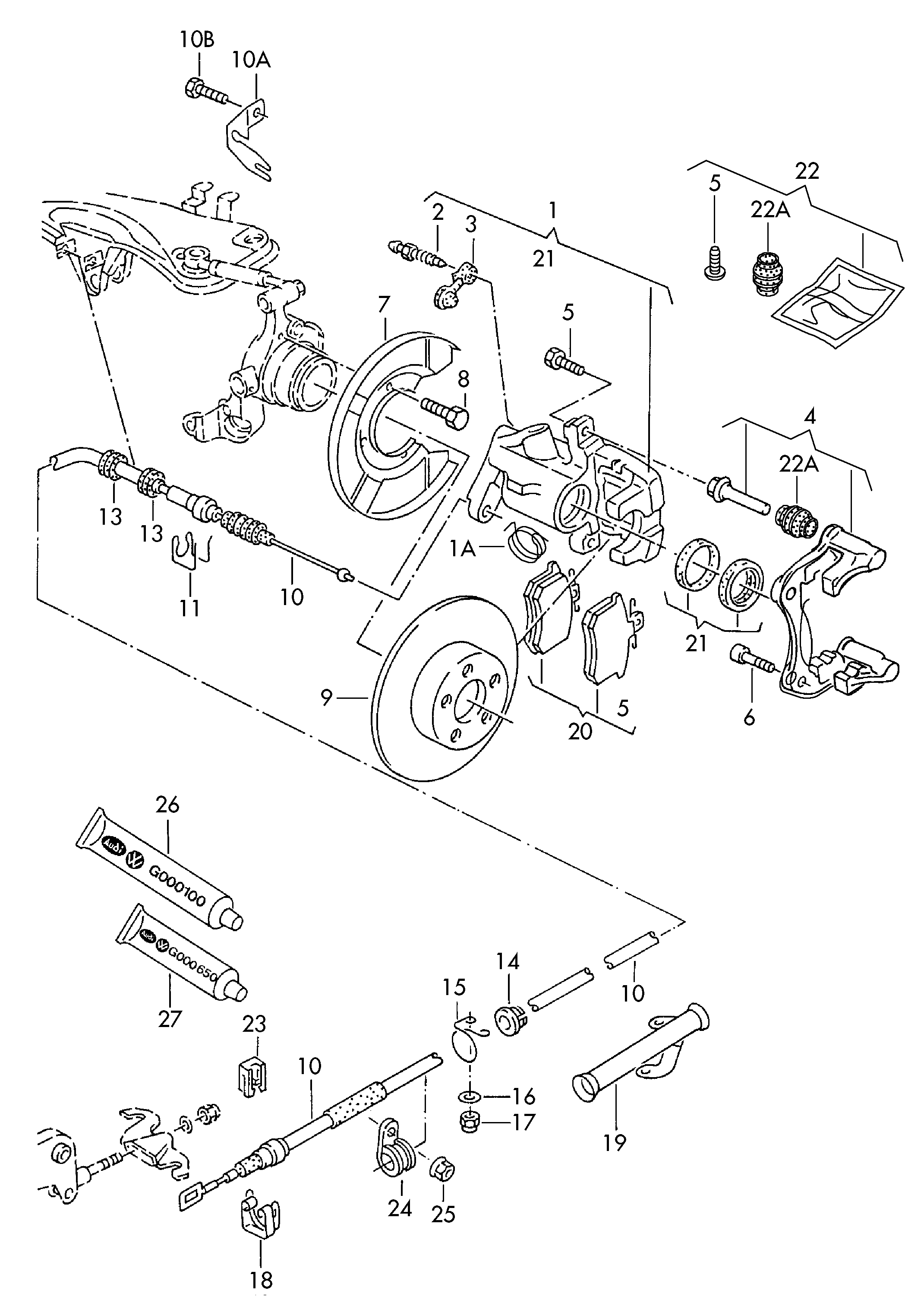 Skoda 4D0615423B - Ремонтен комплект, спирачен апарат vvparts.bg