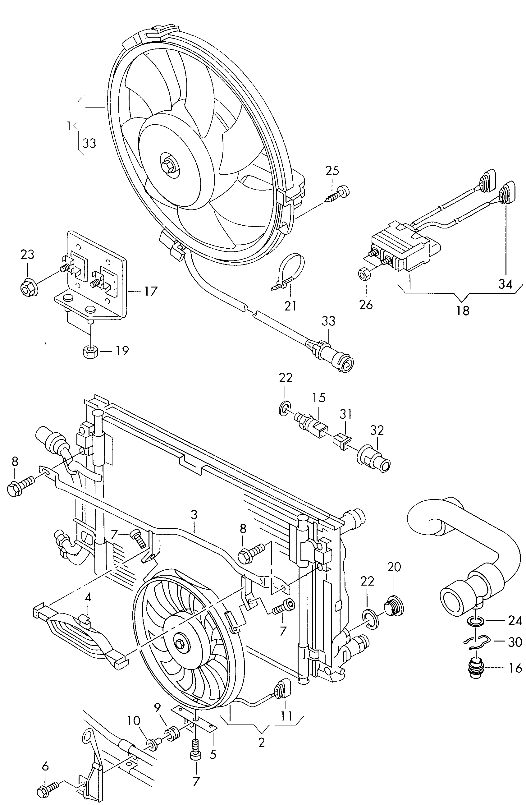 Skoda 8D0 959 455 R - Вентилатор, охлаждане на двигателя vvparts.bg