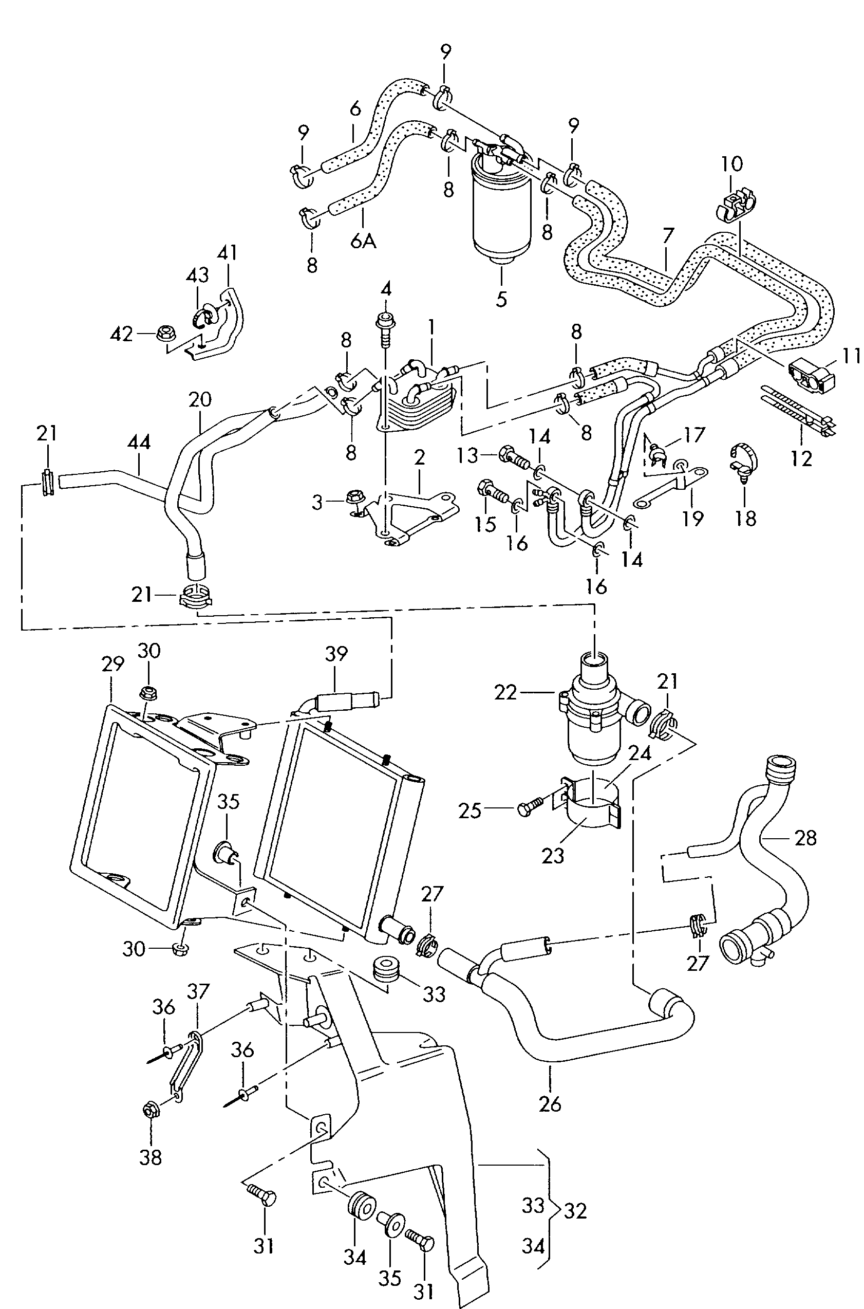 VAG 078 121 601 A - Държач, допълнителна водна помпа vvparts.bg