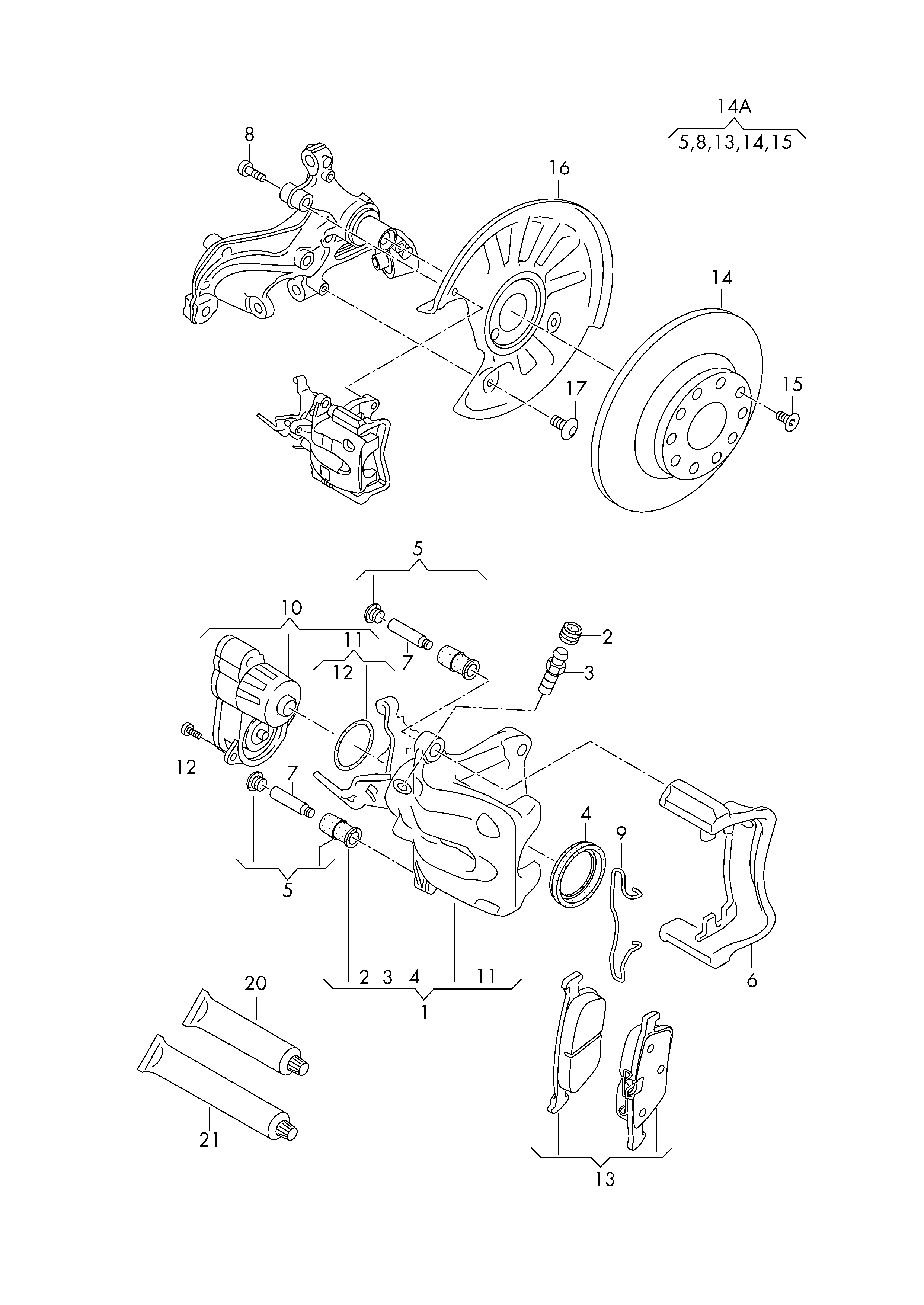 Seat 8V0 998 281 - Елемент корпус, спирачен апарат ръчна спирачка vvparts.bg