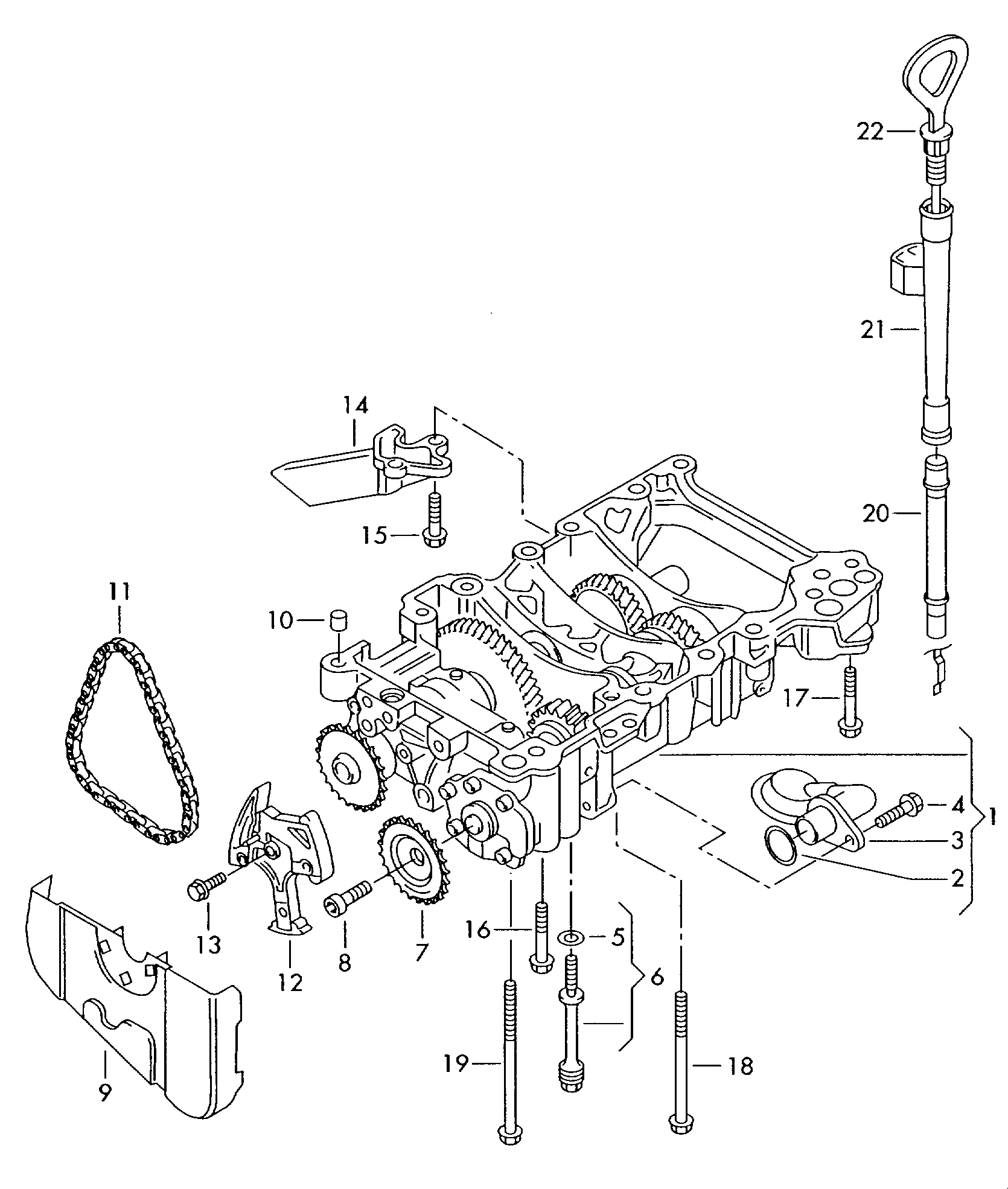 Seat 06F 115 230 - Верига, задвижване на маслената помпа vvparts.bg