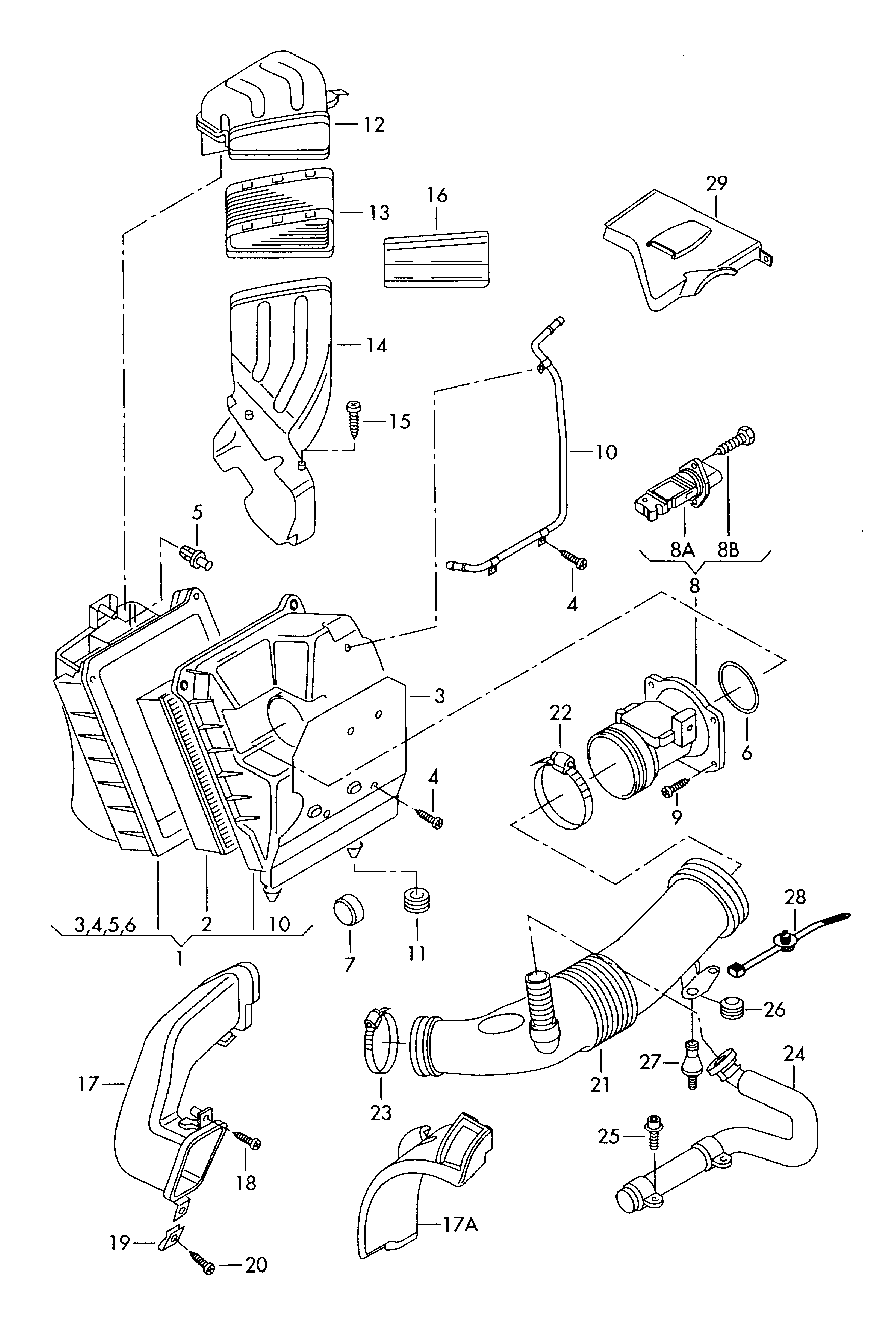 VW 06B 133 471 A - Въздухомер-измерител на масата на въздуха vvparts.bg