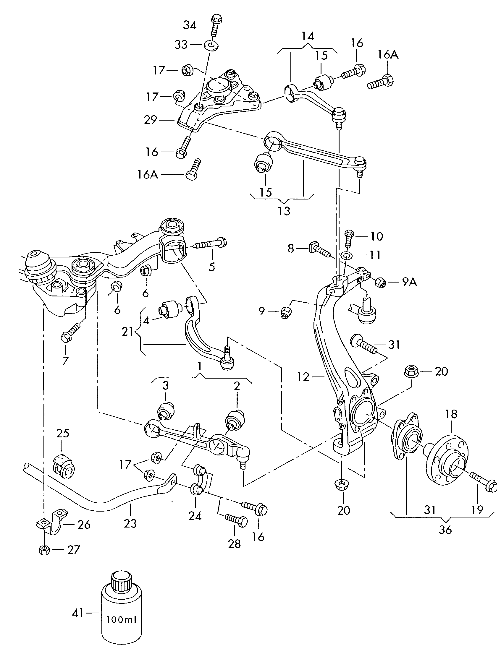 VAG 8E0407509P - Носач, окачване на колелата vvparts.bg