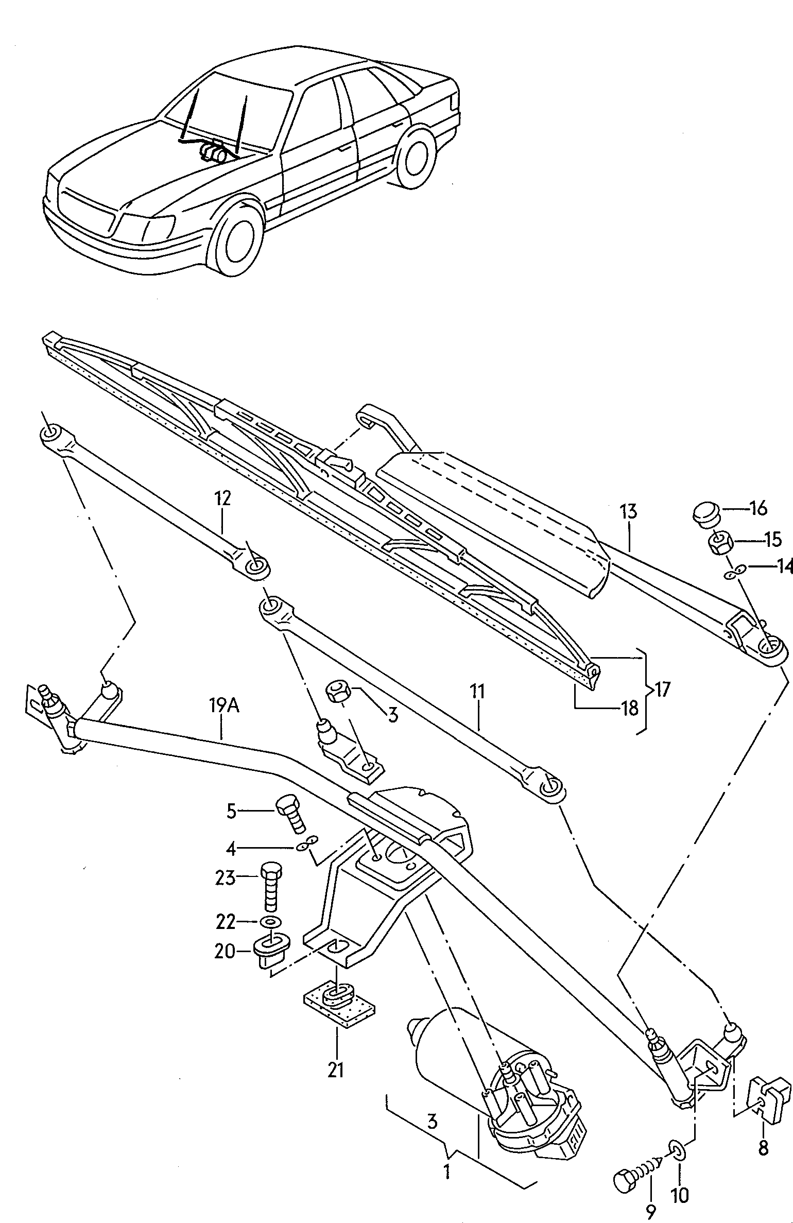 AUDI 8D1998003 - 1 set: wiper blades vvparts.bg