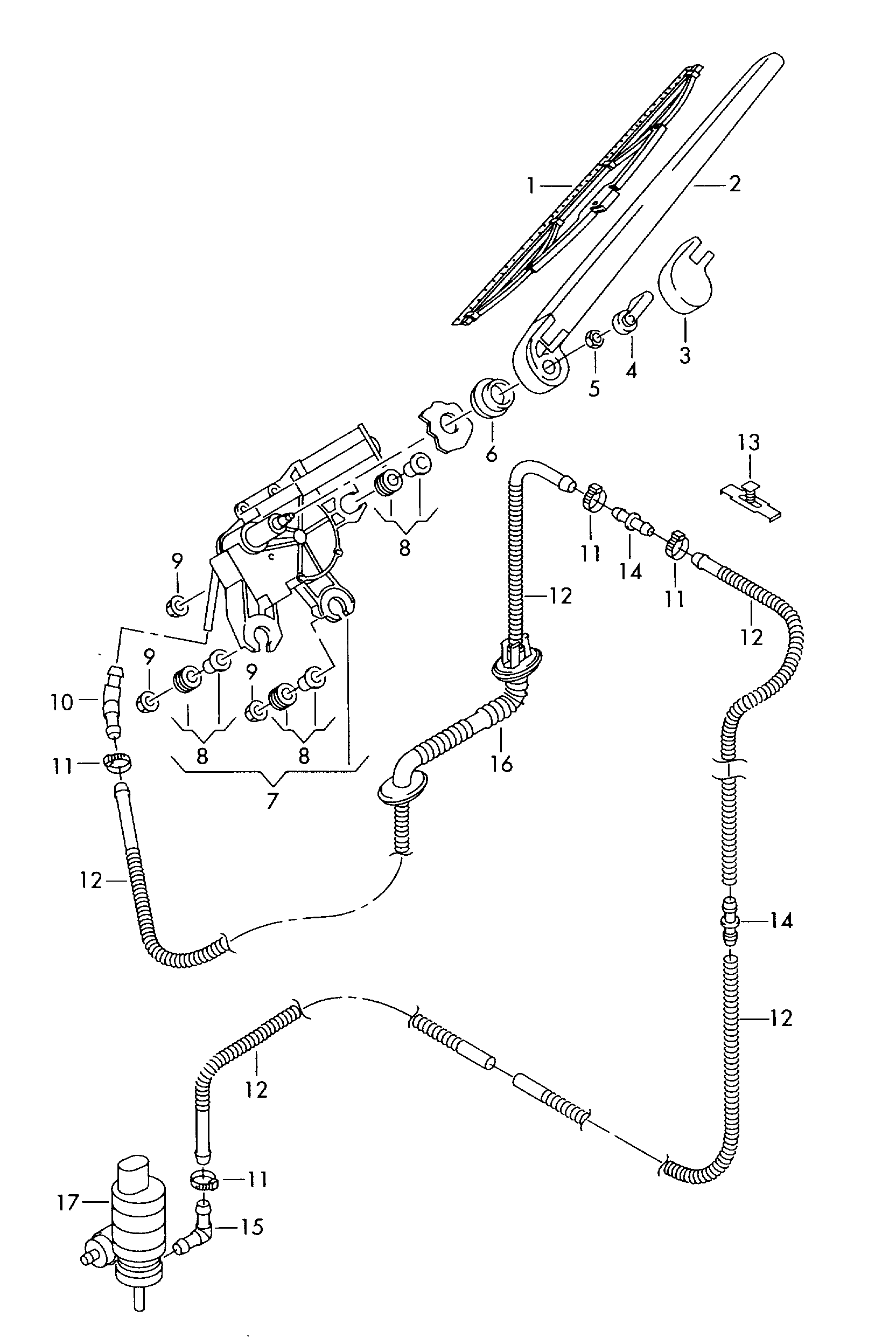 VAG 4F9 955 205 - К-кт рамена за чистачки, стъклопочистване vvparts.bg