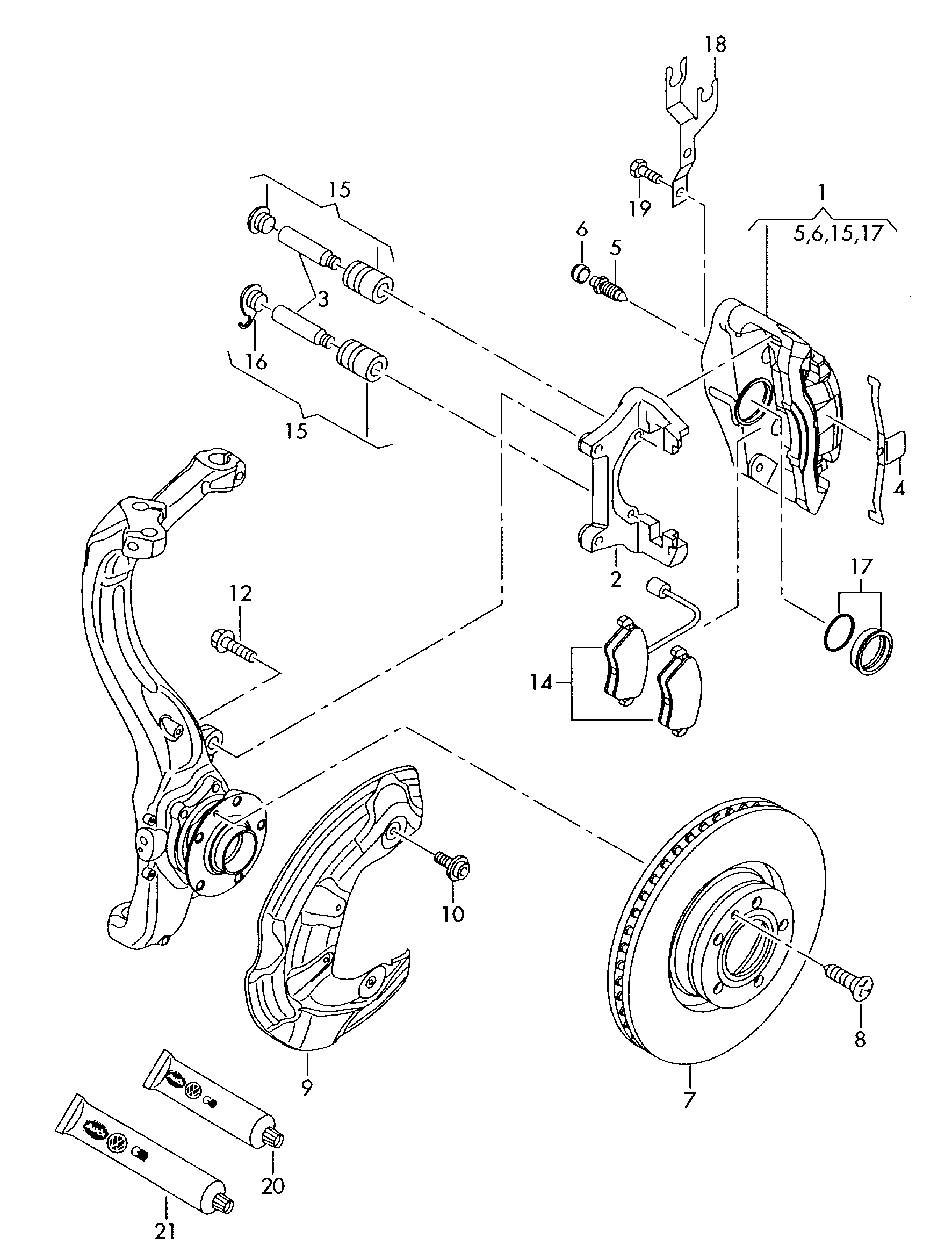 Seat 8E0 698 151 G - Комплект спирачно феродо, дискови спирачки vvparts.bg