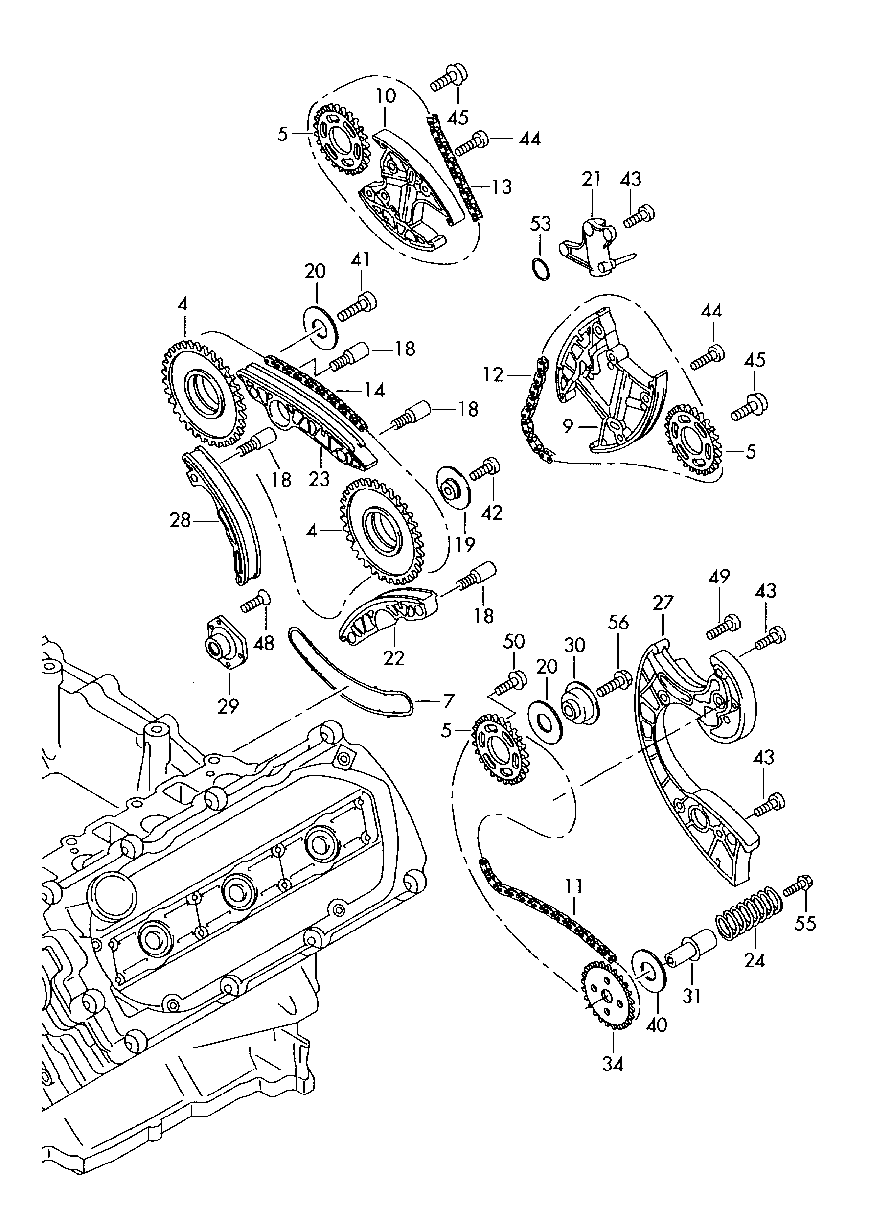 Seat 059 109 217 C - Комплект ангренажна верига vvparts.bg