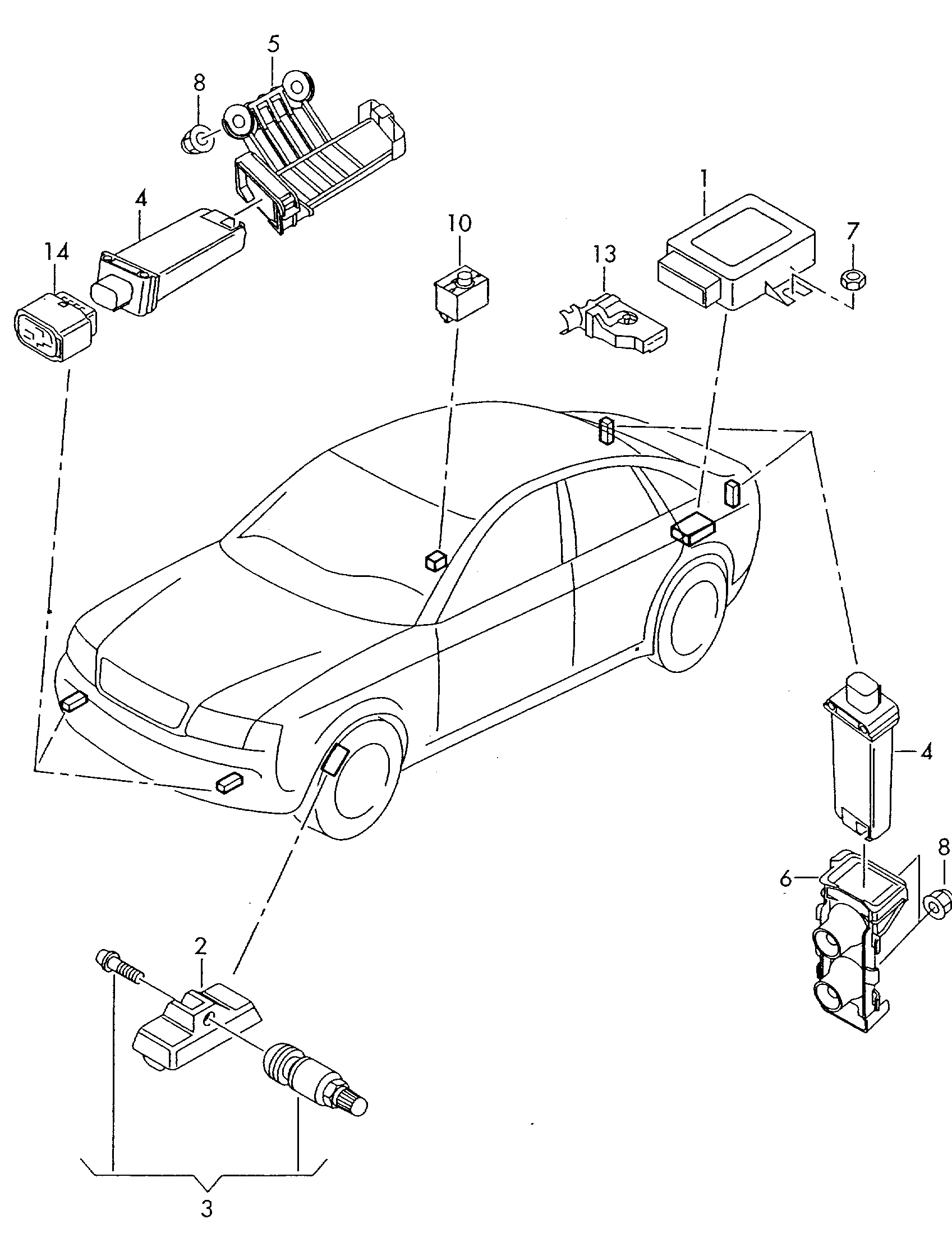 AUDI 4D0 907 275 E - Ремонтен к-кт, вентил (ситема за контрол на налягането) vvparts.bg