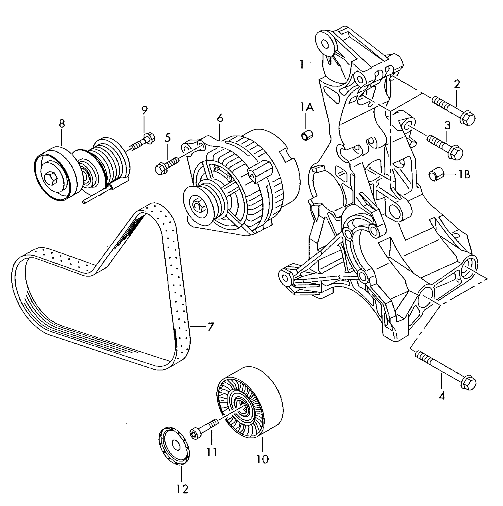 VW 038 903 315 AM - Ремъчен обтегач, пистов ремък vvparts.bg