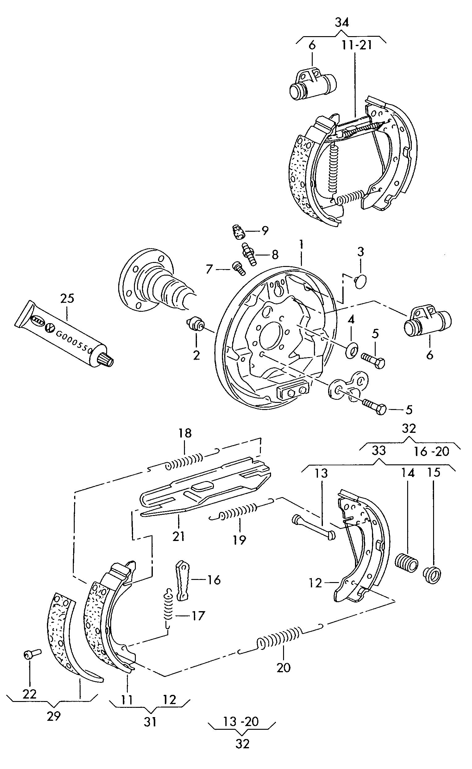 AUDI 6R0 698 520  X - Комплект спирачна челюст vvparts.bg