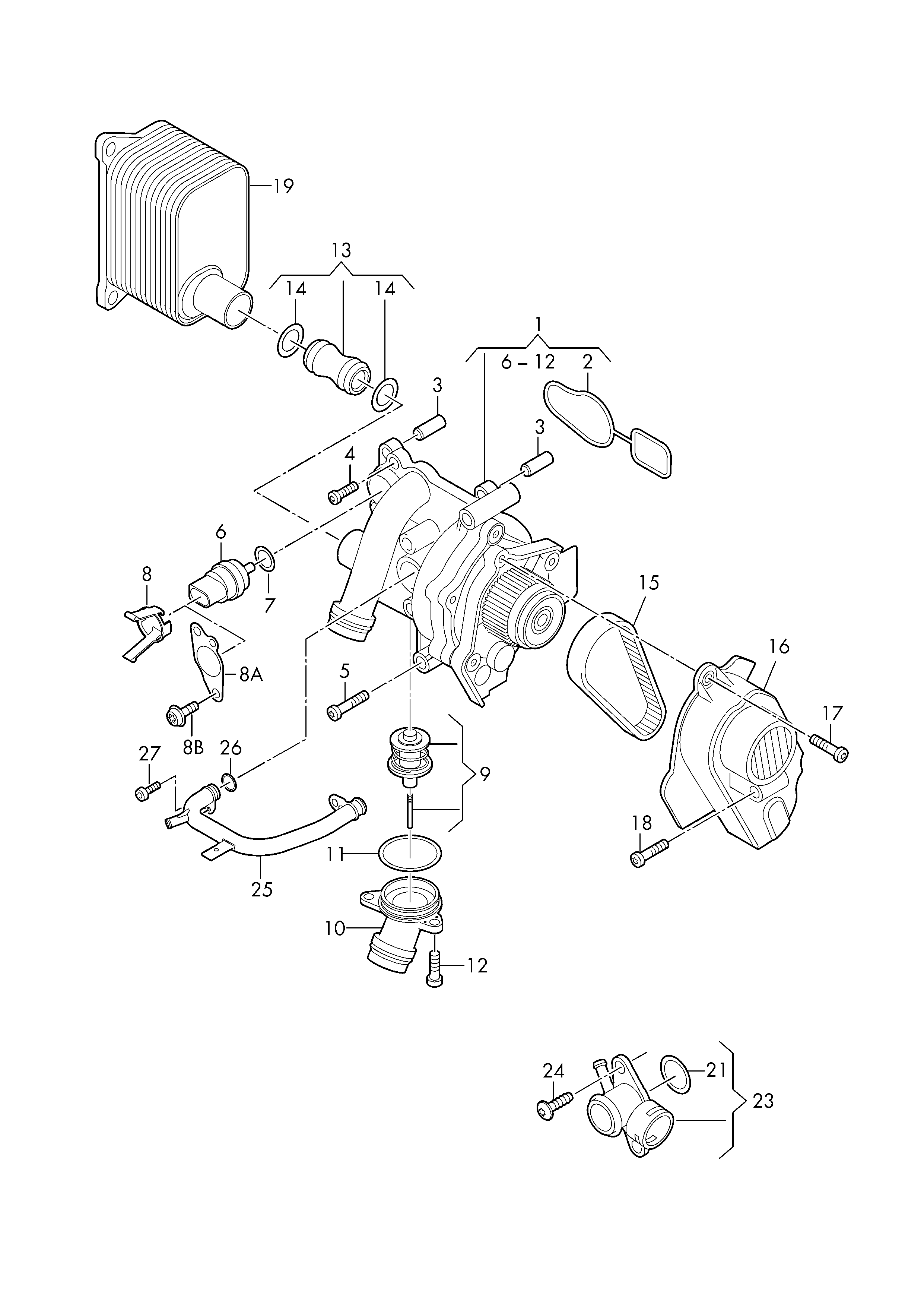 AUDI 06J 121 119 - Уплътнение, водна помпа vvparts.bg